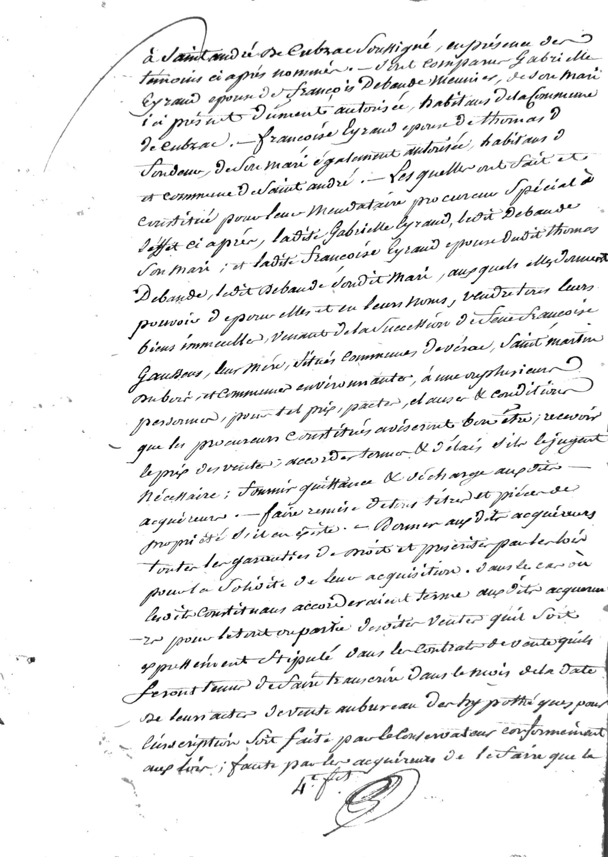 Deed of Sale: Land in Vérac to Jean Gautier (1820) - Page 7