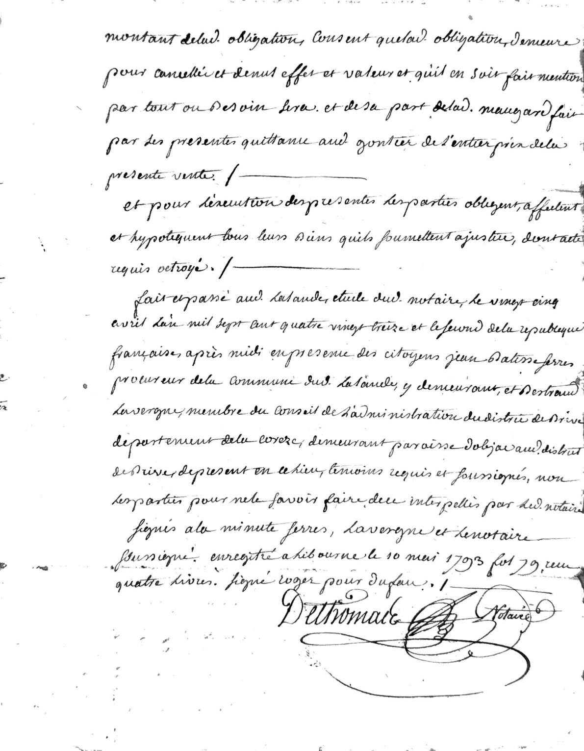 Deed of Land Sale: Marie Maugard to Jean Goutier (1793) - Page 4
