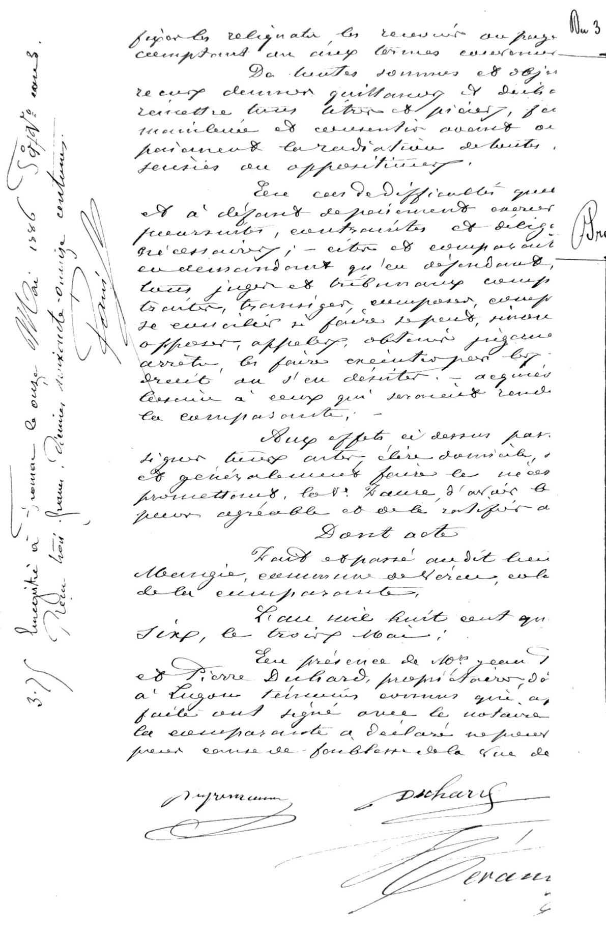 1886 Power of Attorney: Widow Faure to Jean Faure - Page 3