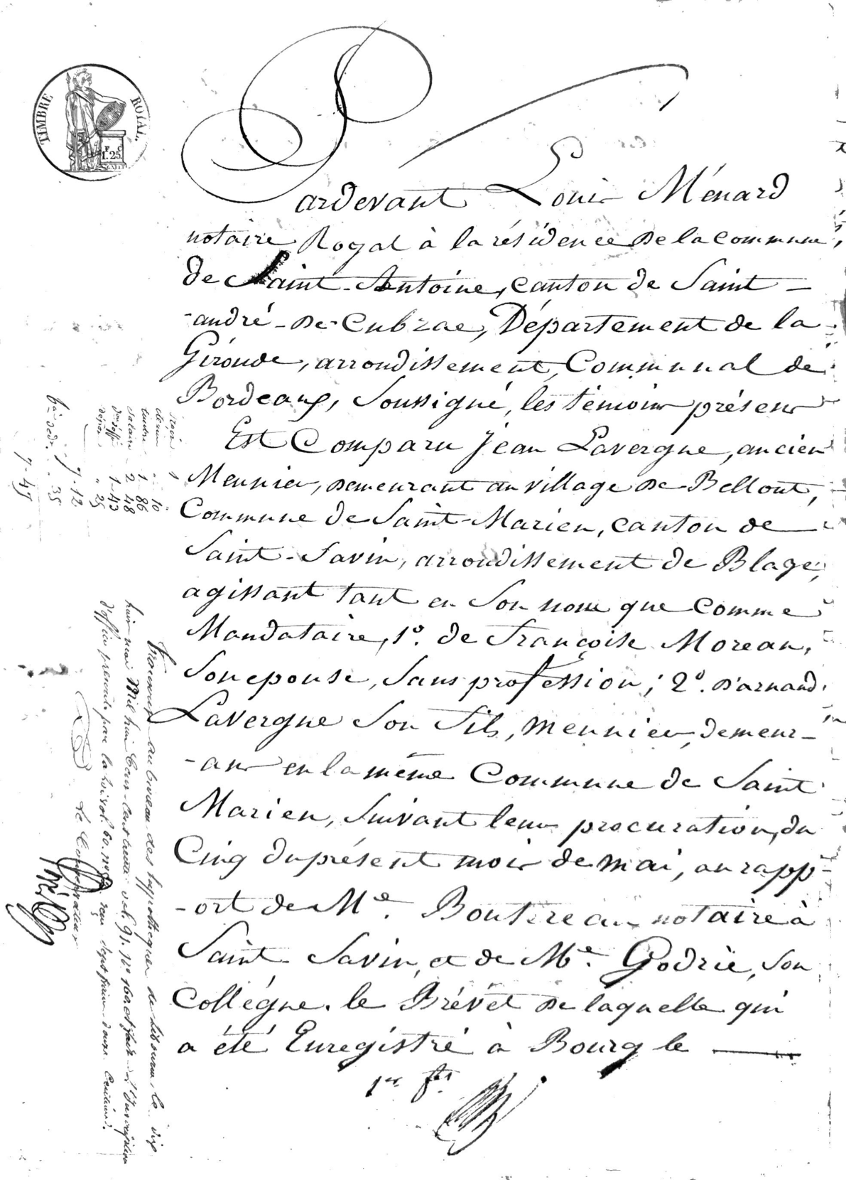 Sale of Land in Galgon by Jean Lavergne to Jean Gautier (1830) - Page 2