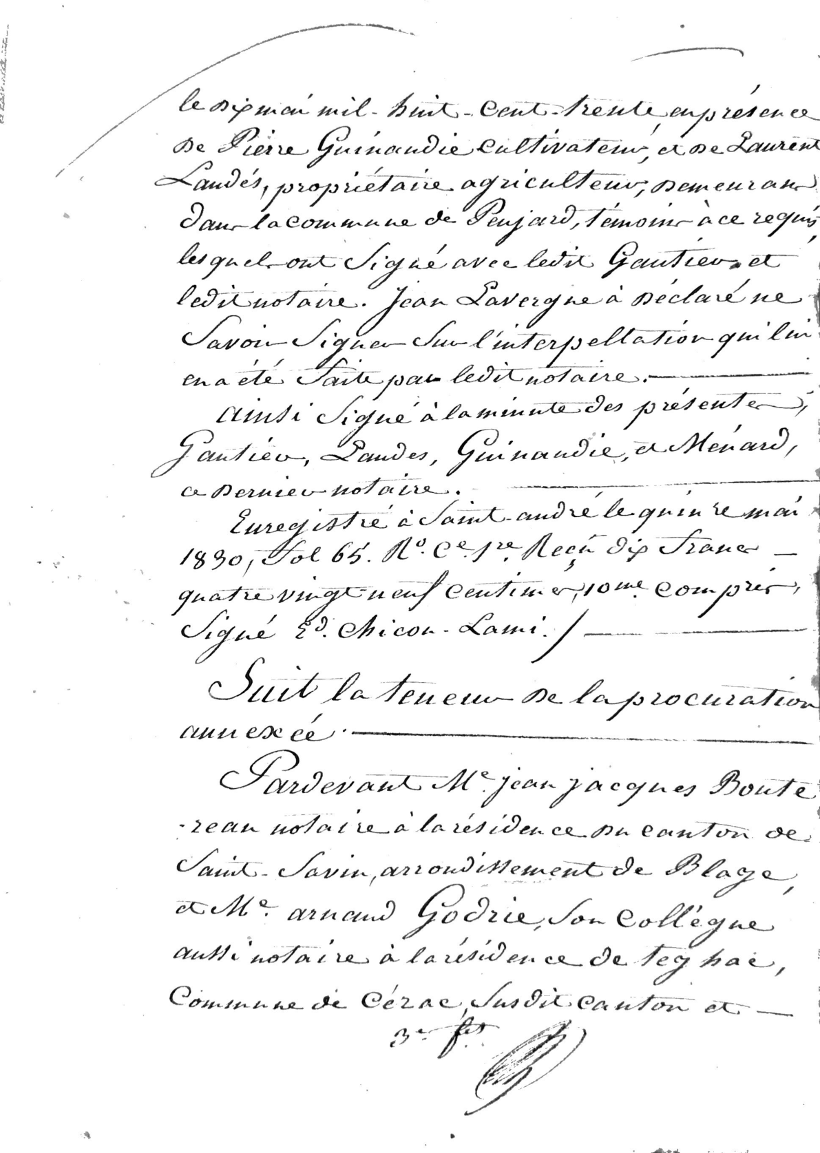 Sale of Land in Galgon by Jean Lavergne to Jean Gautier (1830) - Page 6