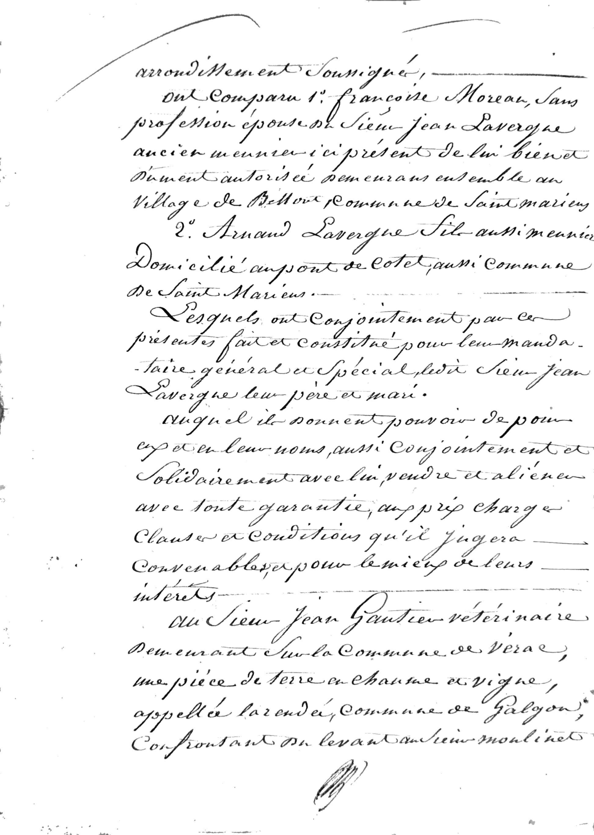 Sale of Land in Galgon by Jean Lavergne to Jean Gautier (1830) - Page 7