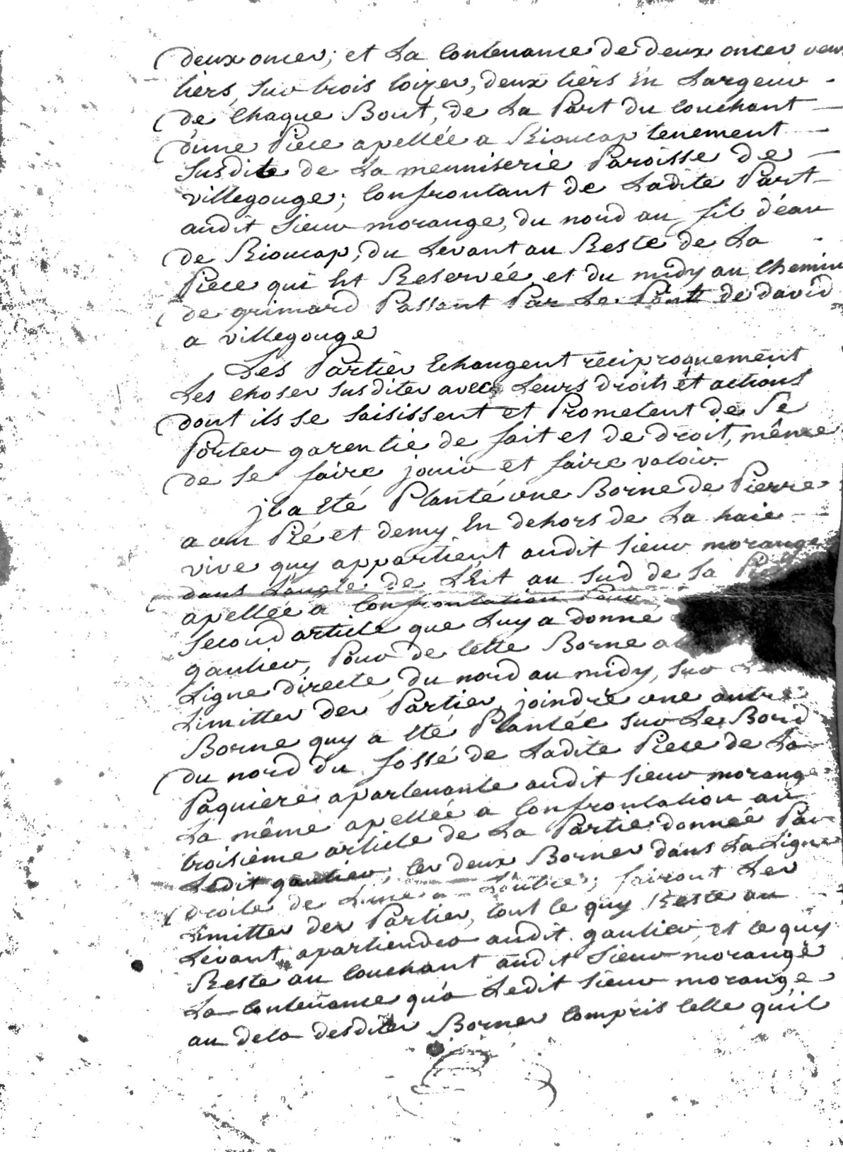 Land Exchange Deed Between Louis Morange and Jean Gautier (1772) - Page 4