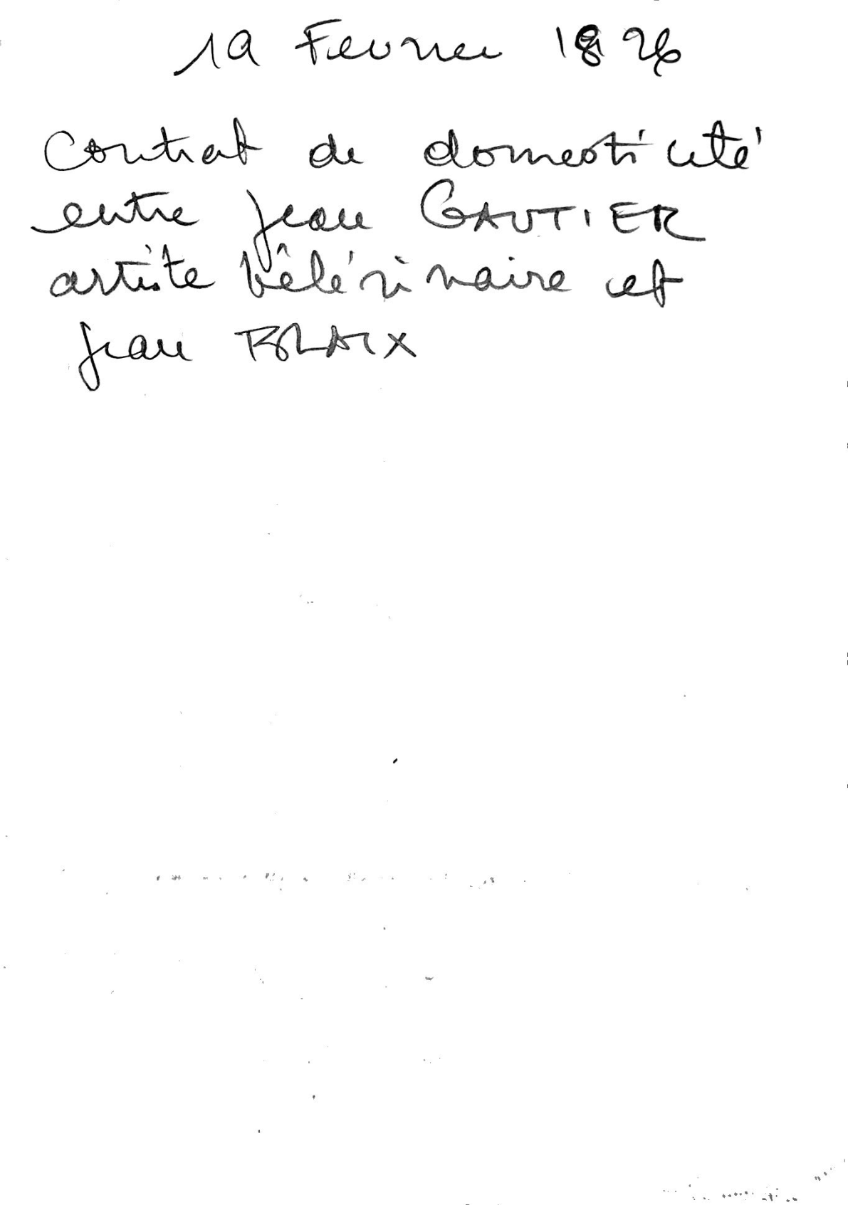 **1826 Domestic Service and Sharecropping Contract: Gautier and Blaix**