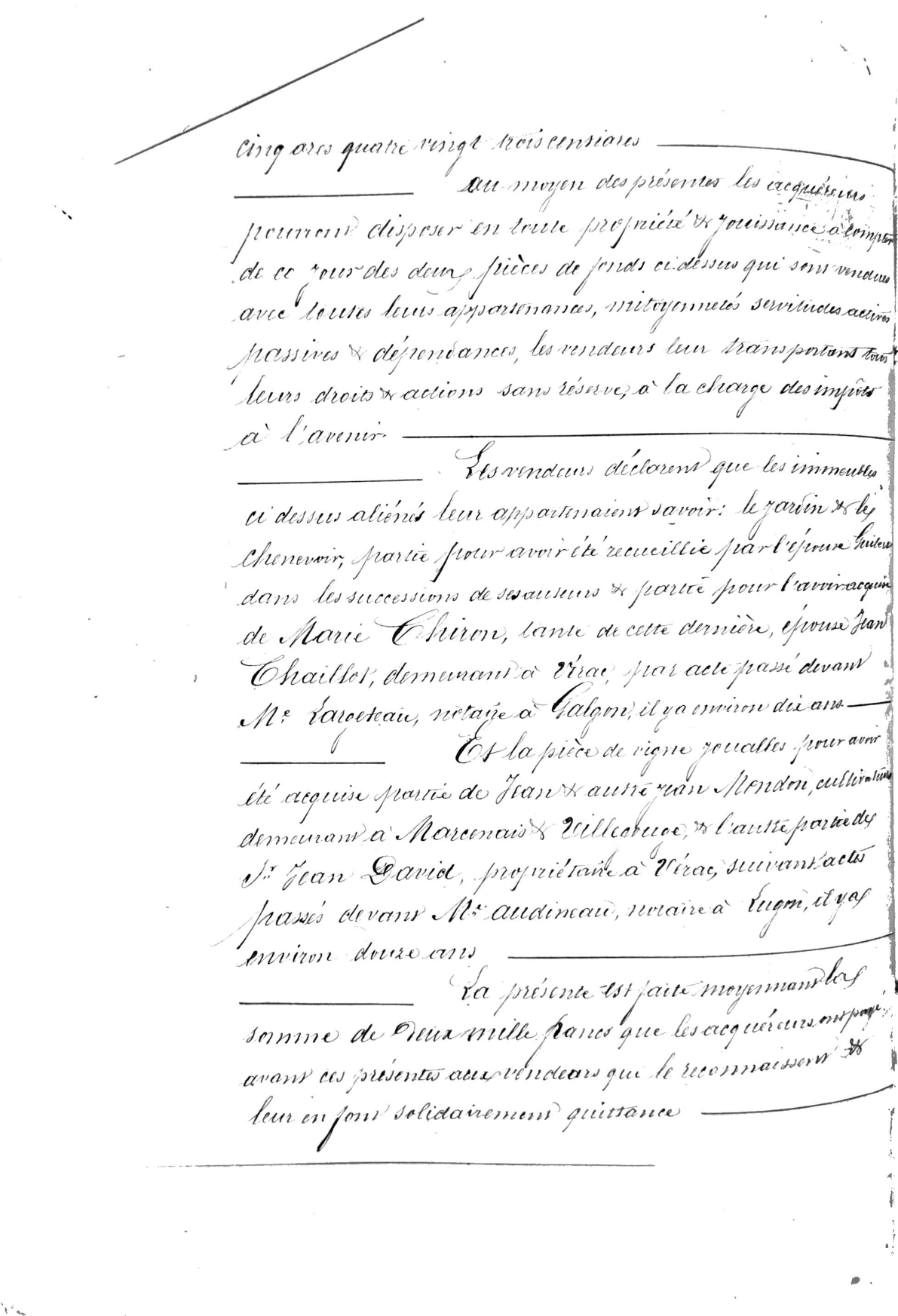 1858 Notarial Deed of Sale: Guibert to Meynard (Vérac, France) - Page 8