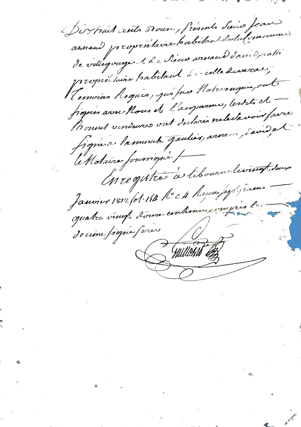Sale Deed of Land in Vérac, 1812 (Fevrier/Bonnet to Gautier) - Page 4