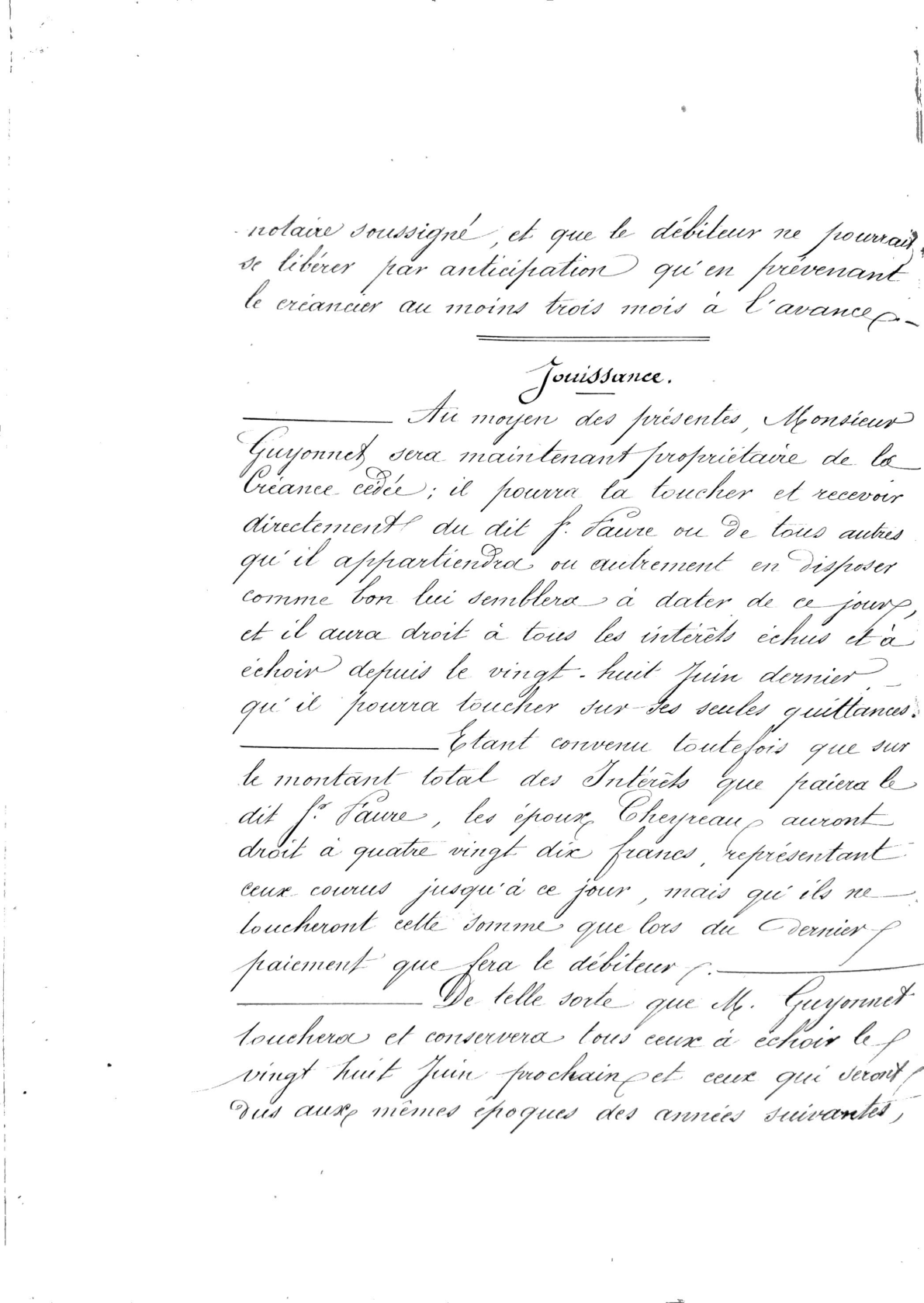 1869 Assignment of Debt and Mortgage Subrogation: Cheyreau to Guyonnet - Page 5