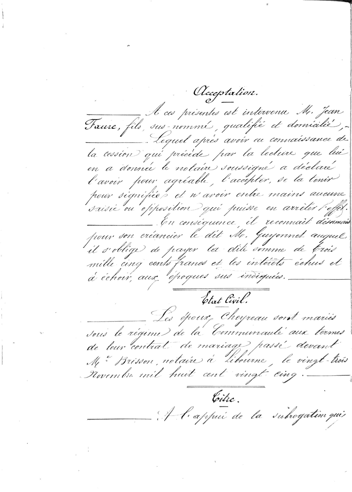 1869 Assignment of Debt and Mortgage Subrogation: Cheyreau to Guyonnet - Page 7