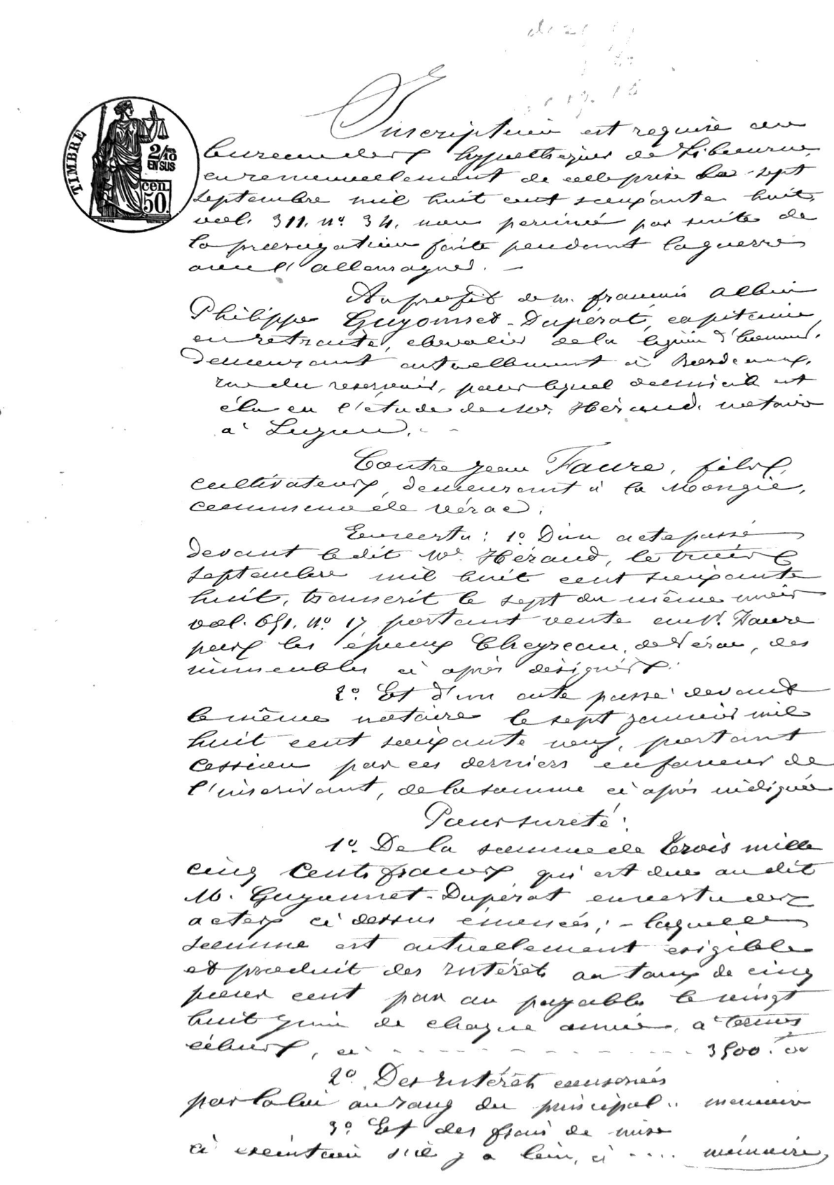 1869 Assignment of Debt and Mortgage Subrogation: Cheyreau to Guyonnet - Page 9