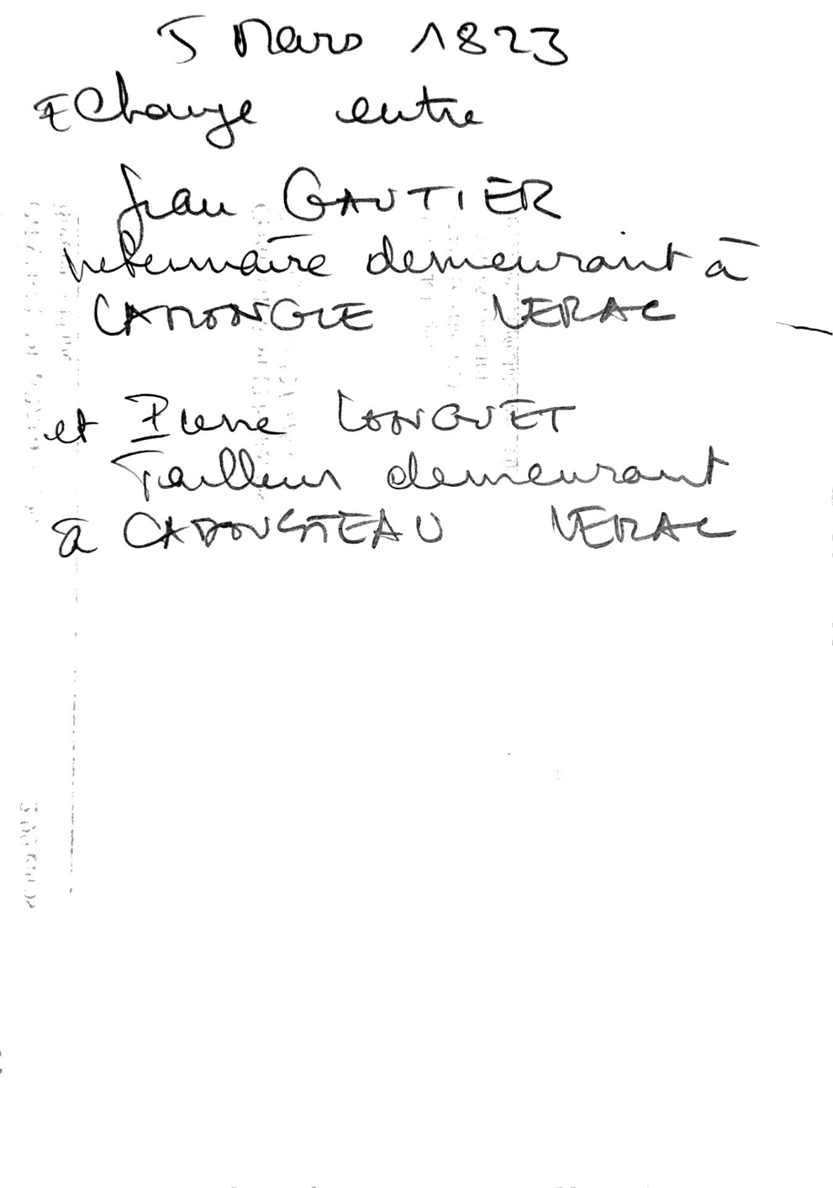 Notarized Land Exchange Deed: Gautier and Longuet (1823)