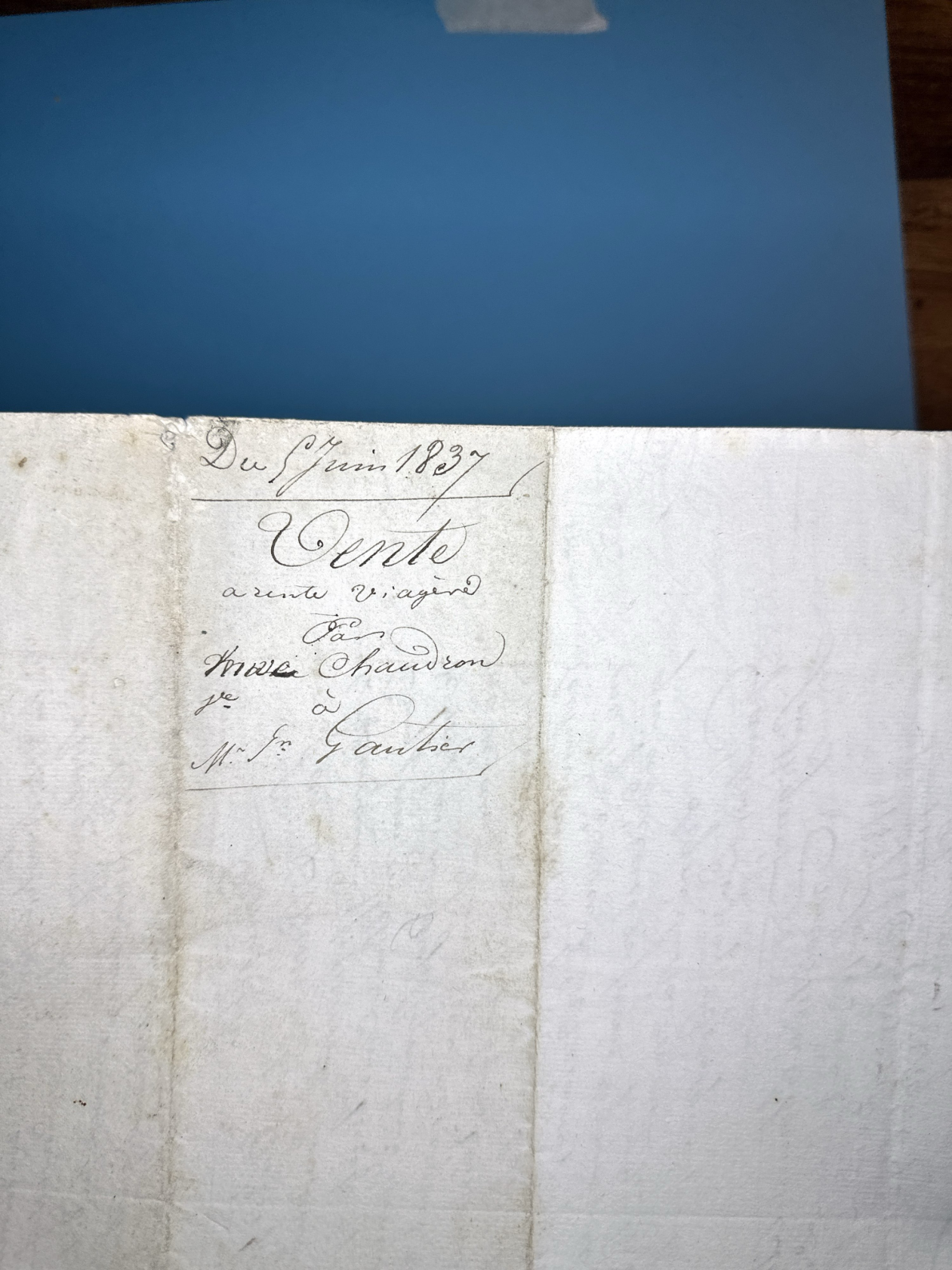 **Act of Sale for Life Annuity: Widow Chaudron to Jean Gautier (1837)** - Page 5