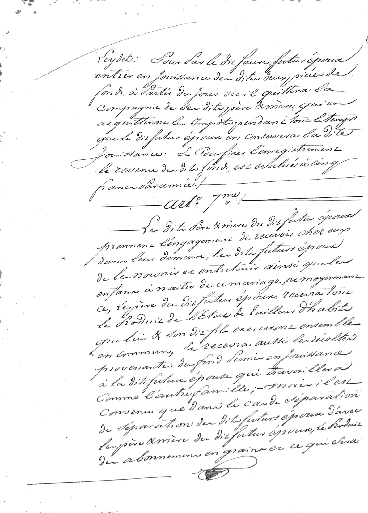 Marriage Contract between Jean Faure and Elizabeth Gautier (1838) - Page 6