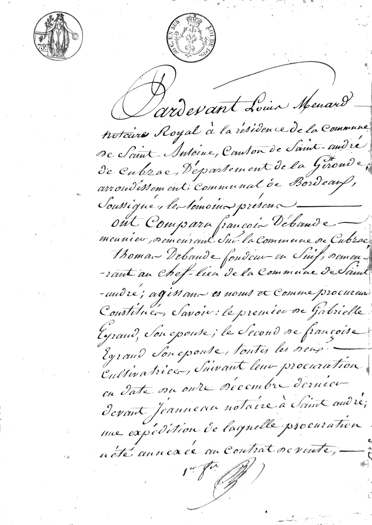Quittance et Mainlevée: Debande/Eyrand to Gautier (1820) - Page 2