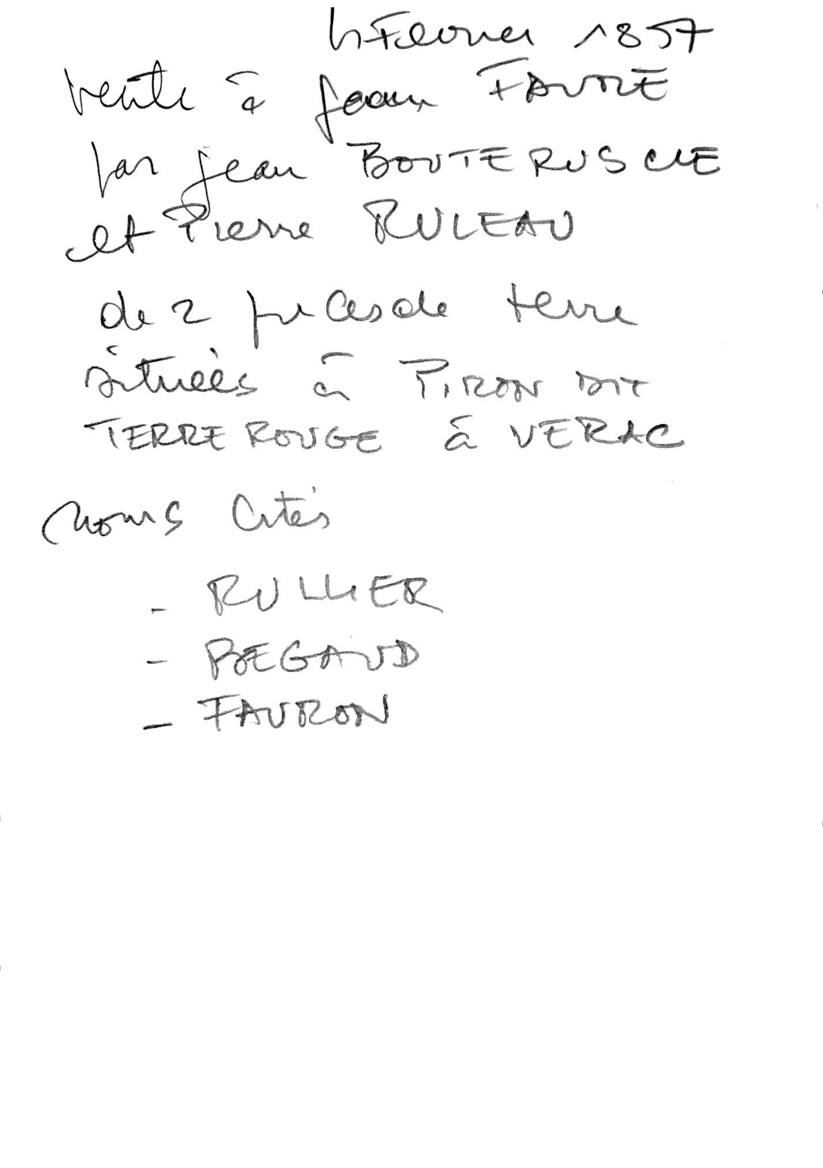 1857 Sale of Land in Vérac to Jean Faure