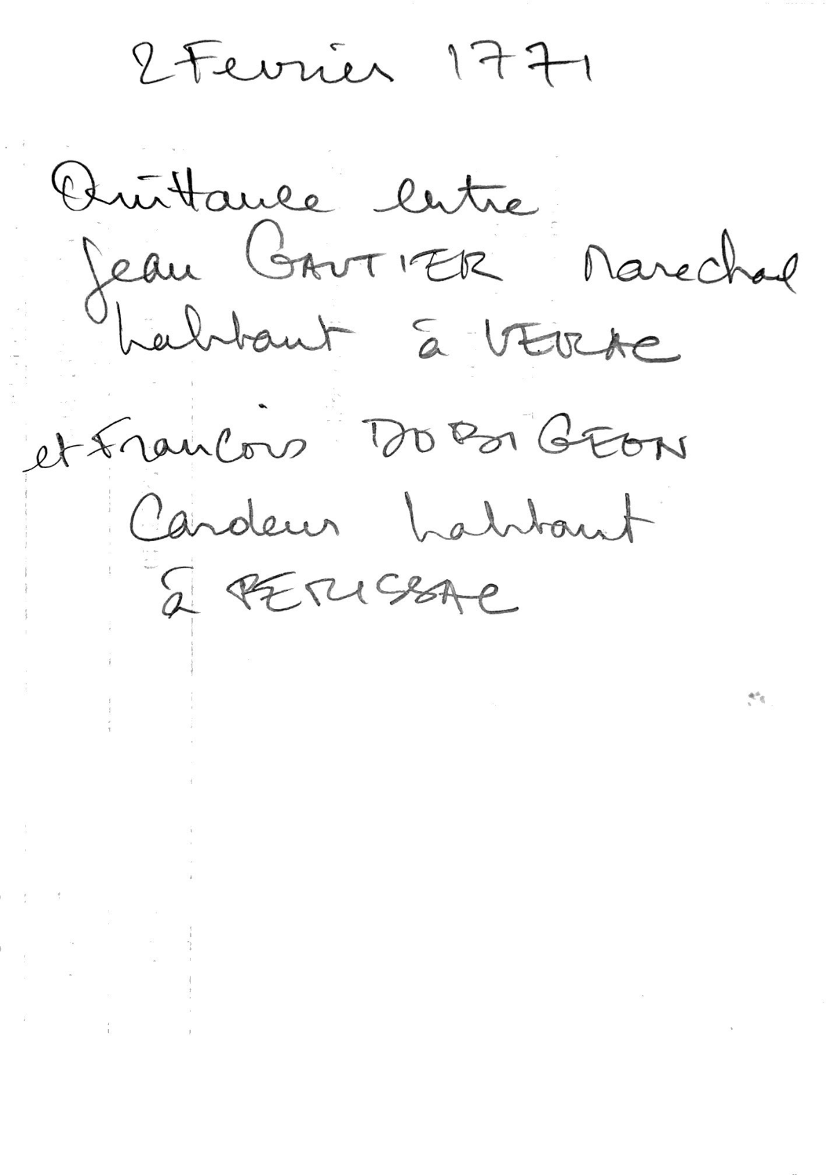 1771 Receipt and Mortgage Assignment between Gautier, Dobigeon, and Arnaud