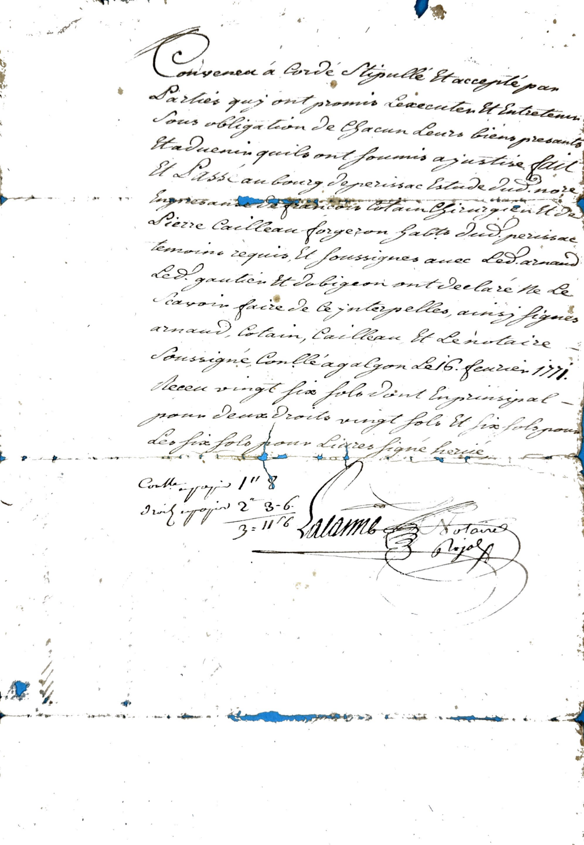 1771 Receipt and Mortgage Assignment between Gautier, Dobigeon, and Arnaud - Page 4
