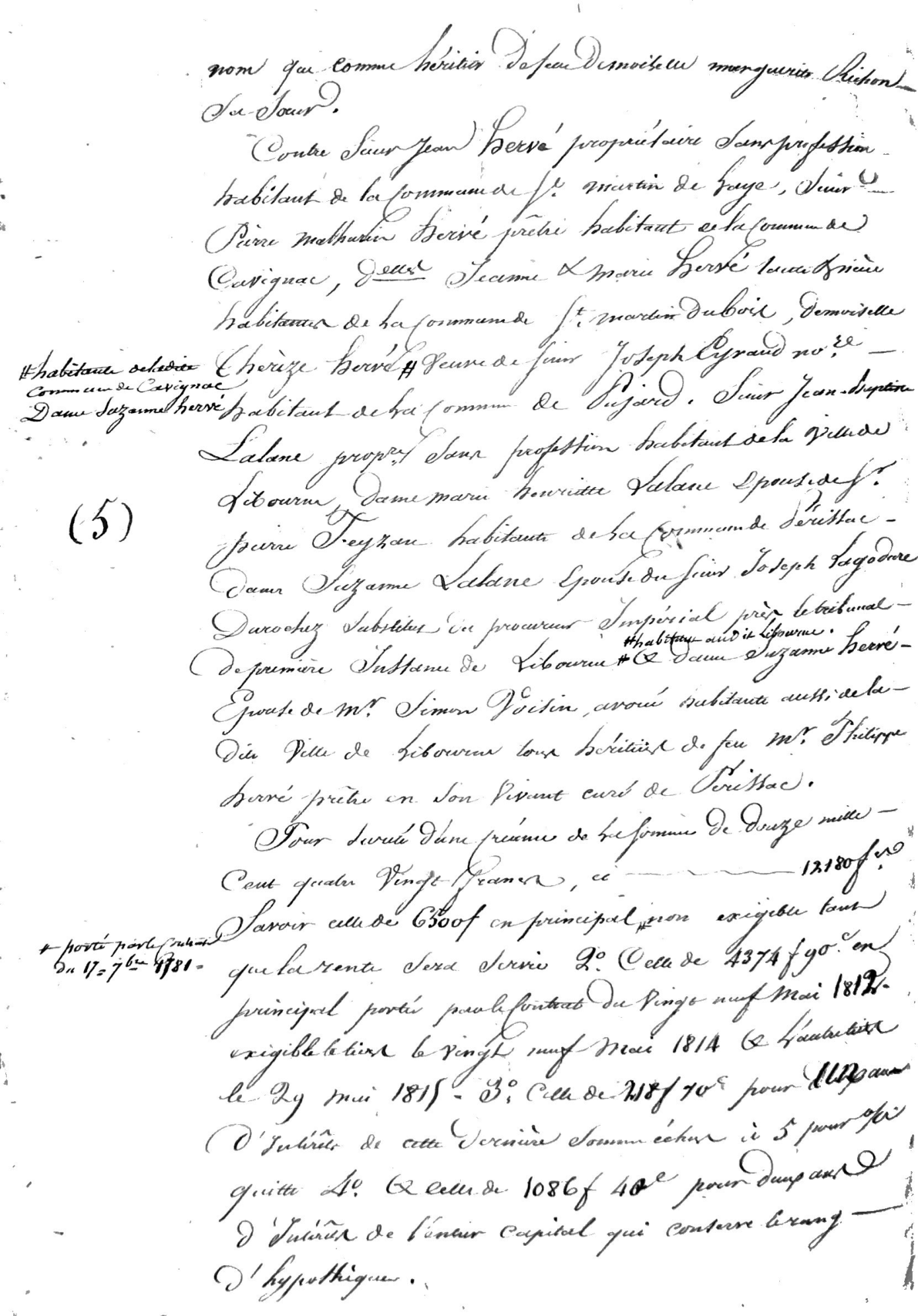 Certified Statement of Mortgages, Libourne (Guillorit Family), 1818 - Page 7
