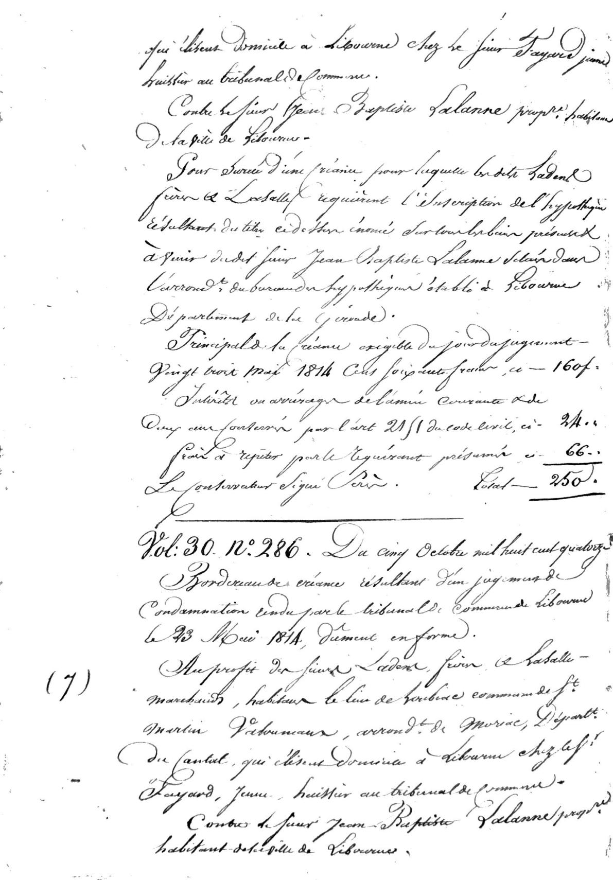 Certified Statement of Mortgages, Libourne (Guillorit Family), 1818 - Page 9