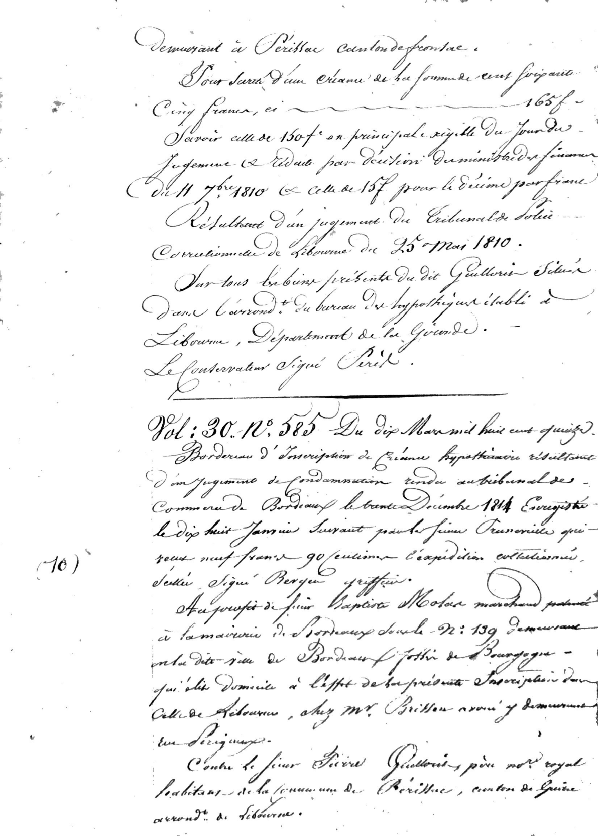 Certified Statement of Mortgages, Libourne (Guillorit Family), 1818 - Page 12