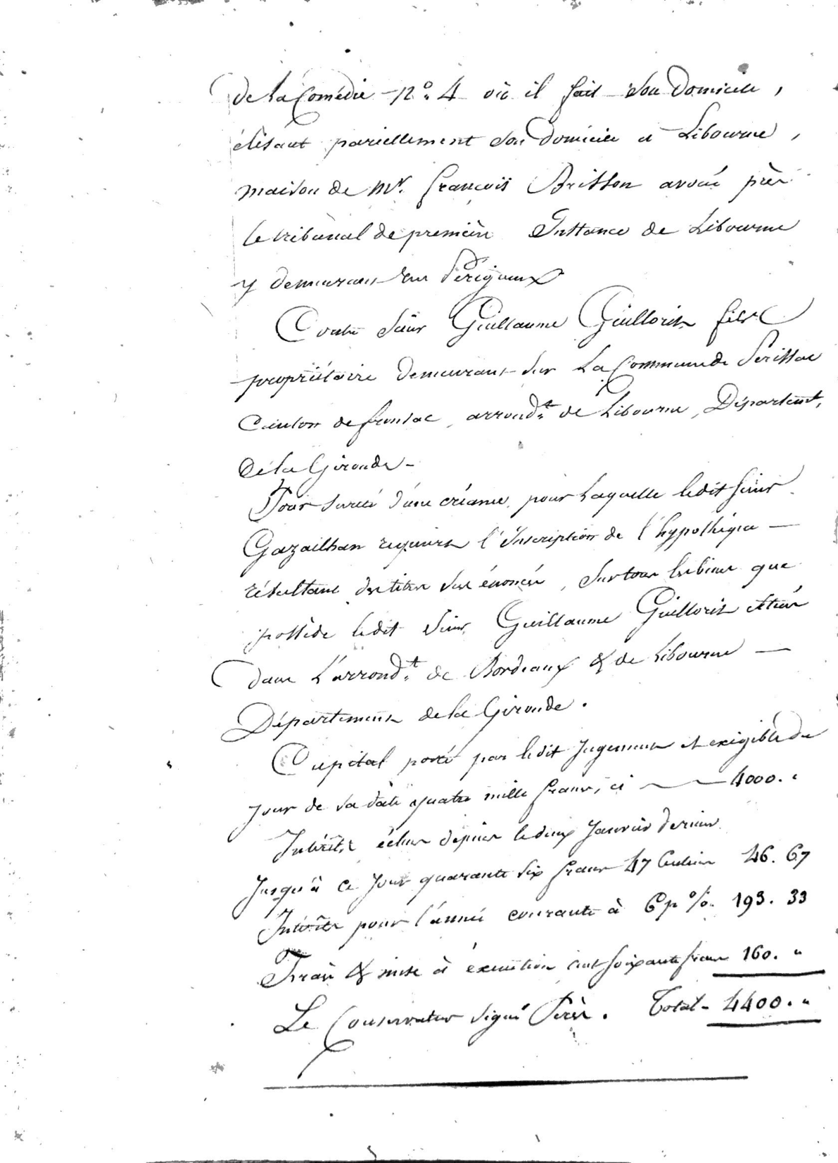 Certified Statement of Mortgages, Libourne (Guillorit Family), 1818 - Page 17