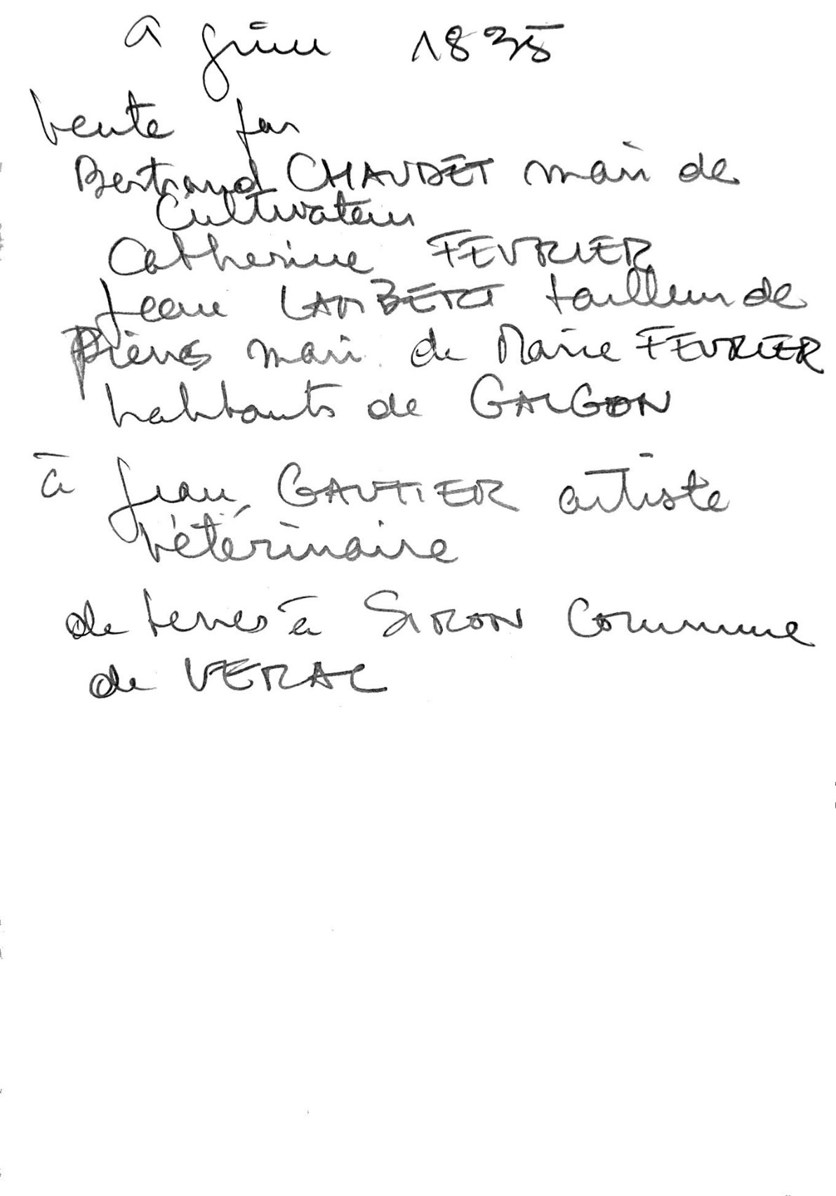 Two Deeds of Sale of Land to Jean Gautier, June 9, 1835