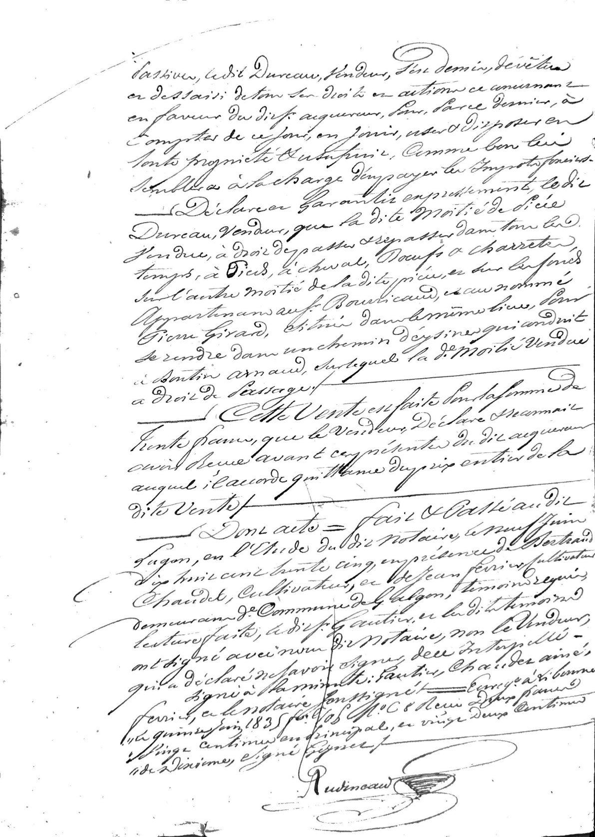 Two Deeds of Sale of Land to Jean Gautier, June 9, 1835 - Page 5