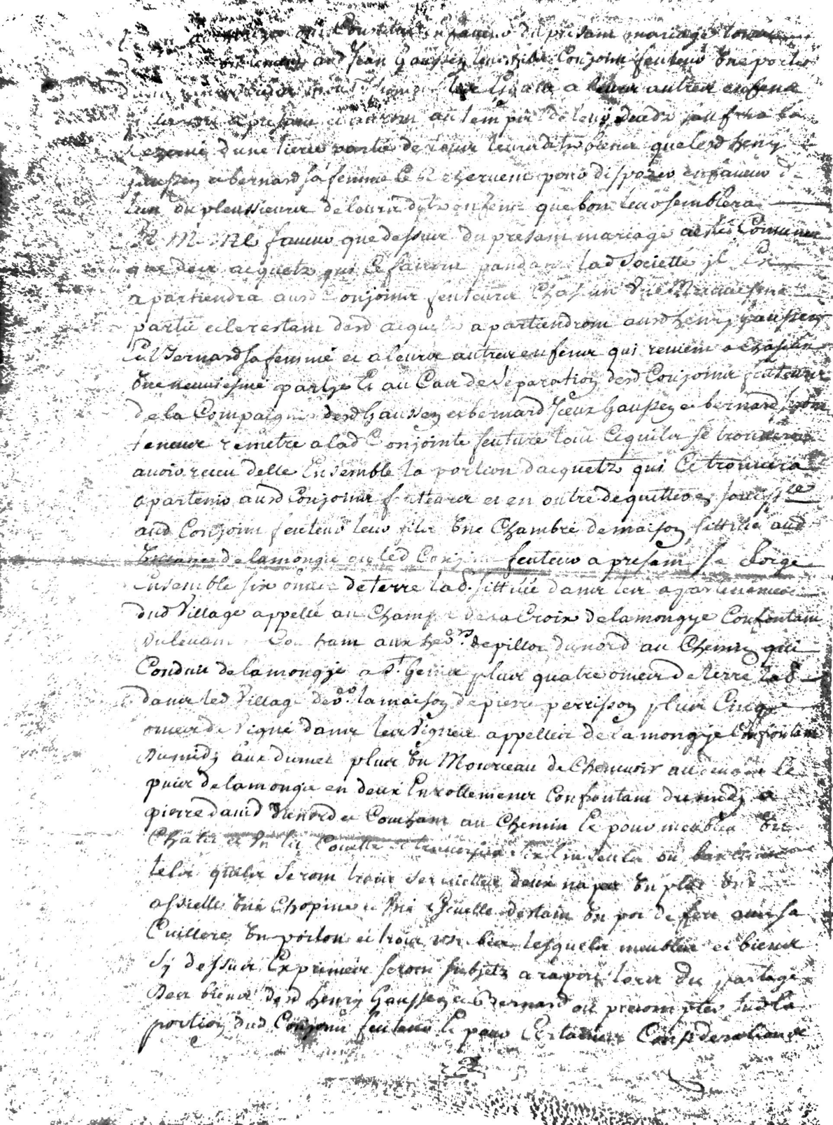 **Marriage Contract of Jean Gaussen and Jeanne Largetteau (1702)** - Page 3