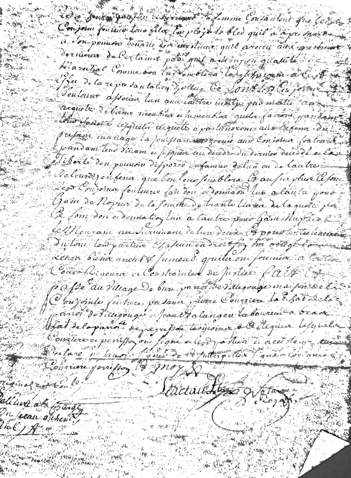 **Marriage Contract of Jean Gaussen and Jeanne Largetteau (1702)** - Page 4