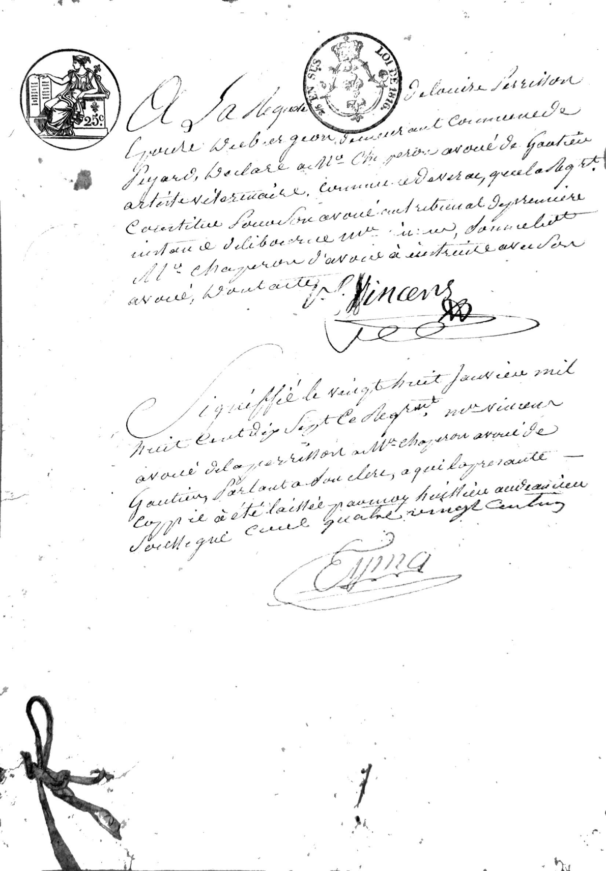 Legal Constitution of Attorney, Libourne (1817)