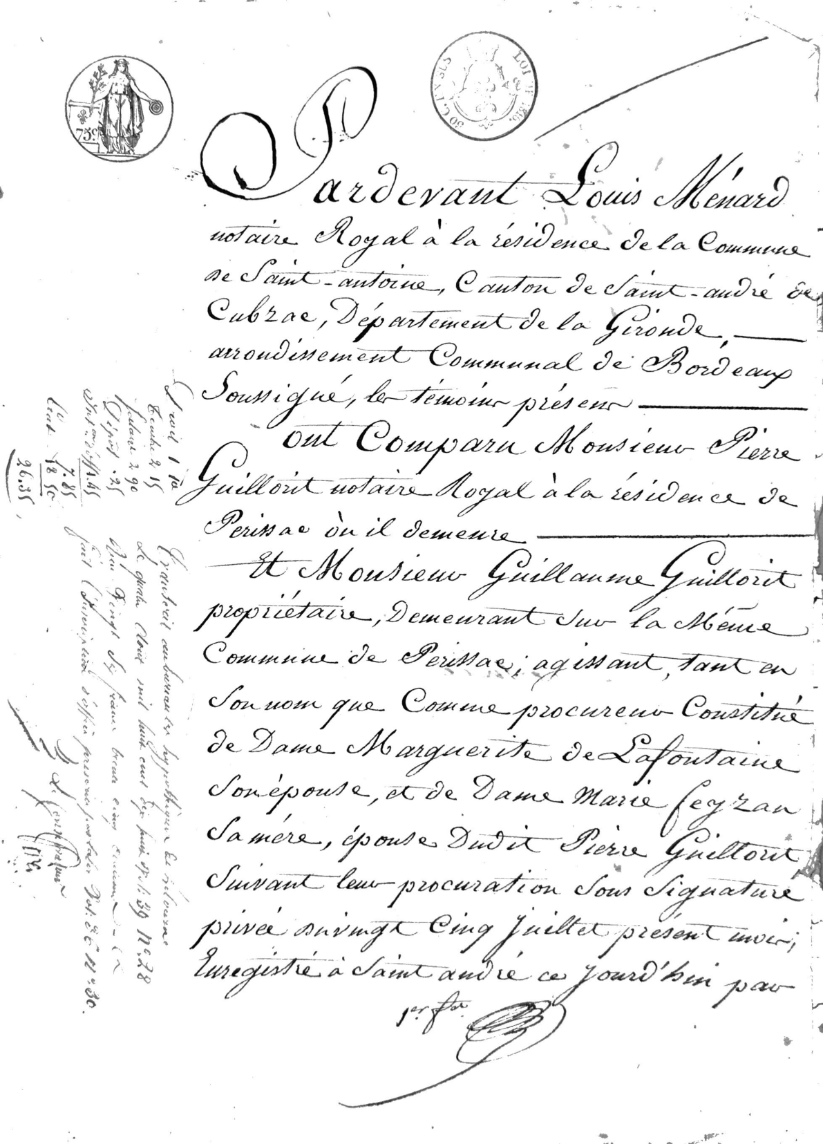 Act of Sale and Mortgage Registration (1818): Guillorit to Gautier - Page 4