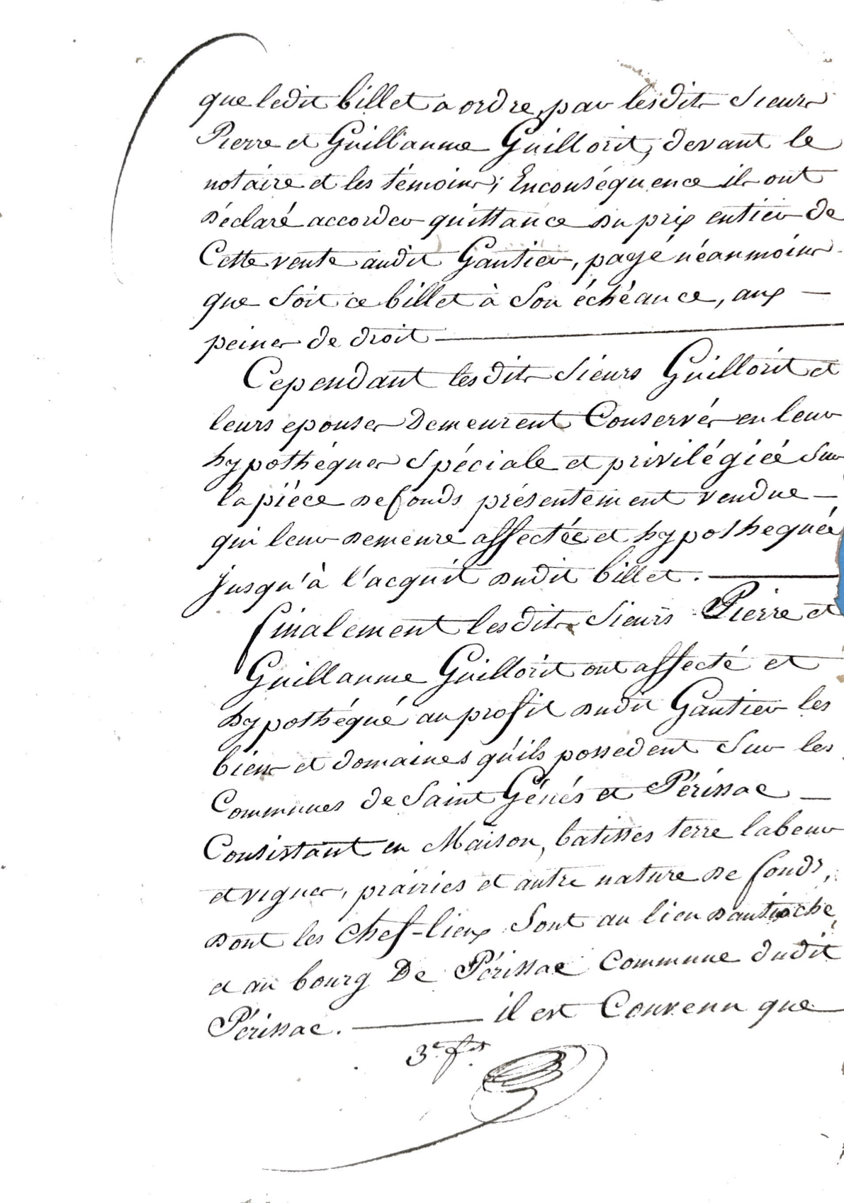 Act of Sale and Mortgage Registration (1818): Guillorit to Gautier - Page 8