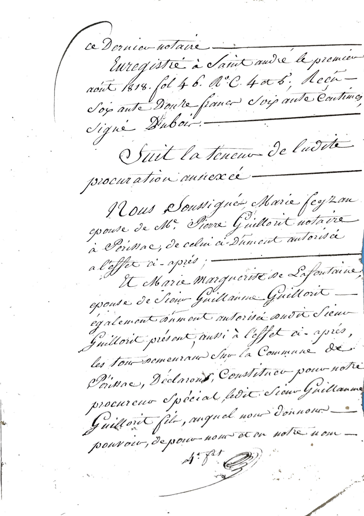 Act of Sale and Mortgage Registration (1818): Guillorit to Gautier - Page 10