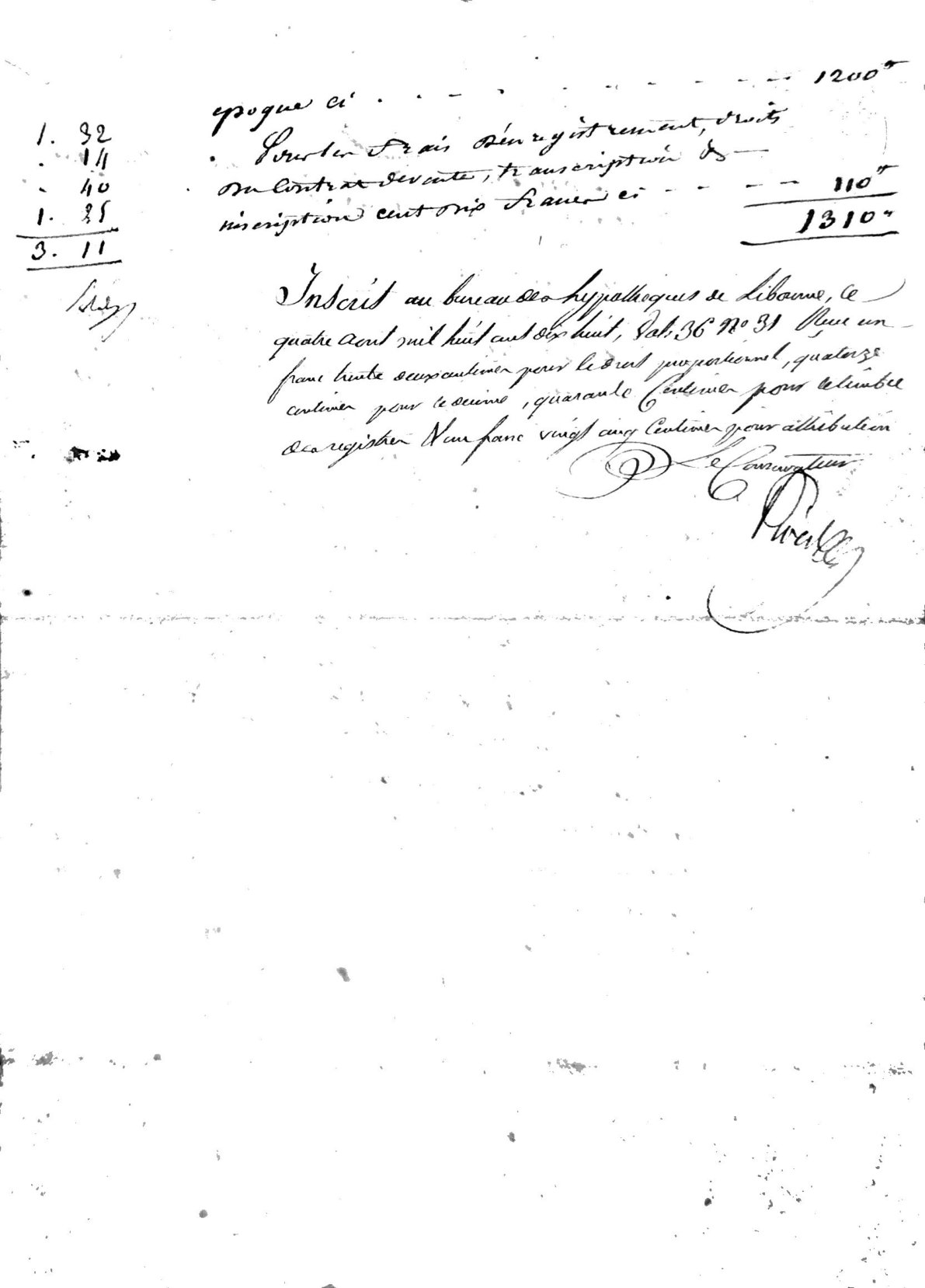 Act of Sale and Mortgage Registration (1818): Guillorit to Gautier - Page 14