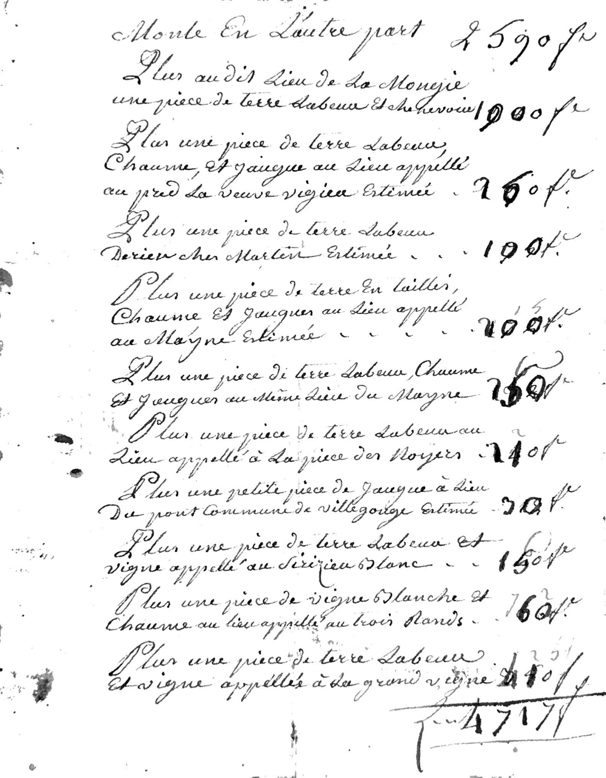 Estate Inventory and Partition of Pierre Gautier, Soldier of the Republic (Year 11-13) - Page 3