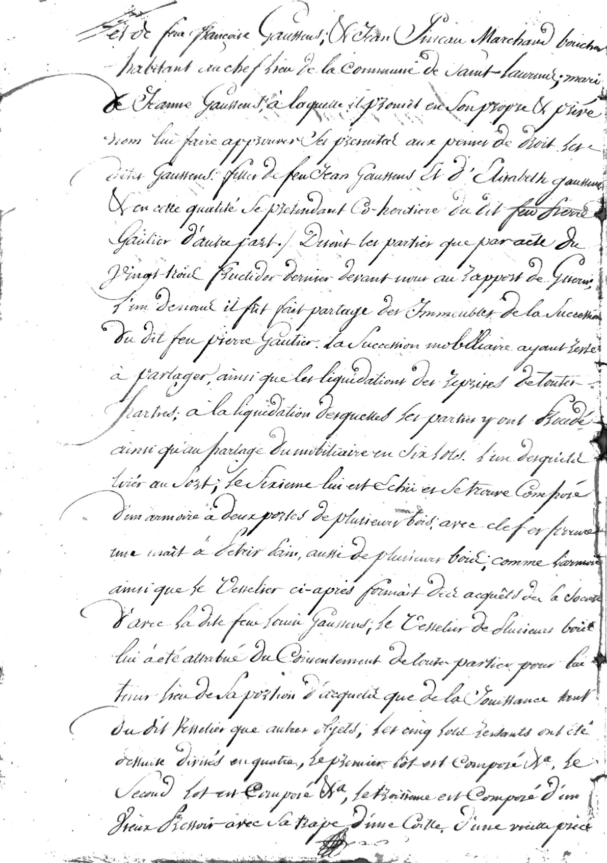 Estate Inventory and Partition of Pierre Gautier, Soldier of the Republic (Year 11-13) - Page 7