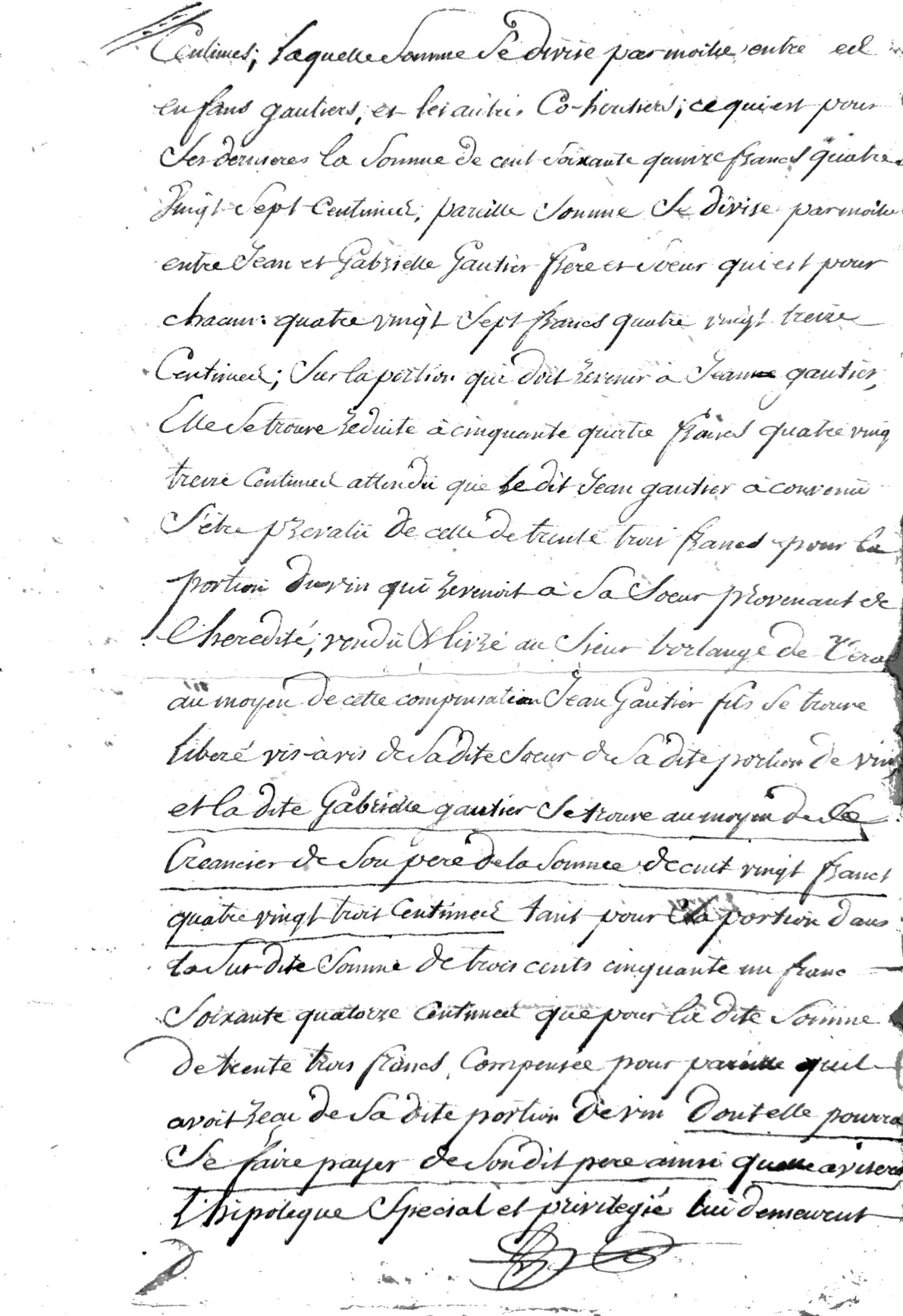 Estate Inventory and Partition of Pierre Gautier, Soldier of the Republic (Year 11-13) - Page 10