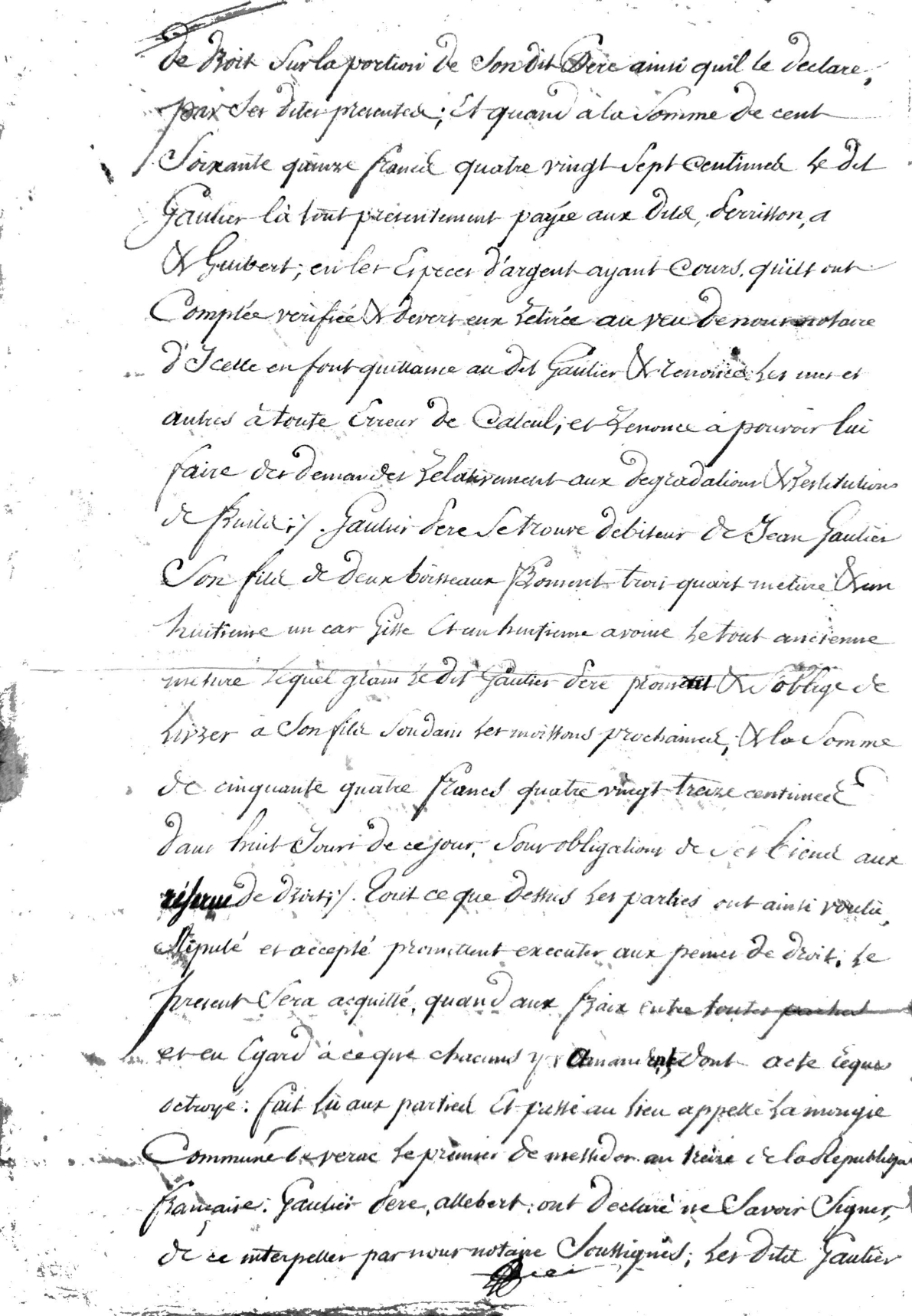 Estate Inventory and Partition of Pierre Gautier, Soldier of the Republic (Year 11-13) - Page 11