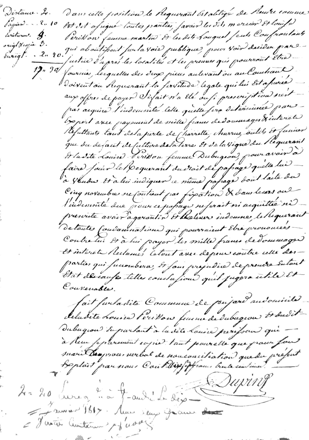 1817 Legal Summons and Property Dispute: Gautier vs. Neighbors (Libourne) - Page 3