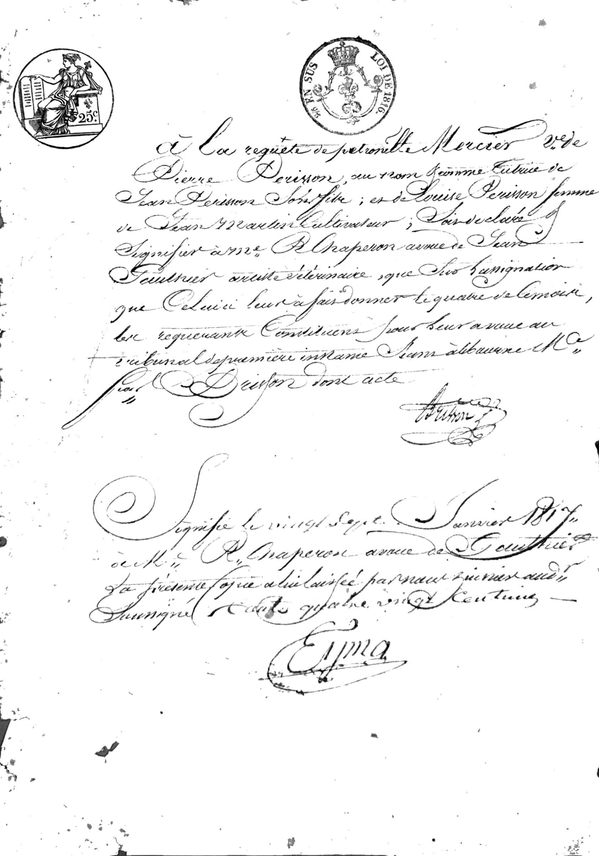 1817 Legal Notification of Attorney Appointment in Roanne