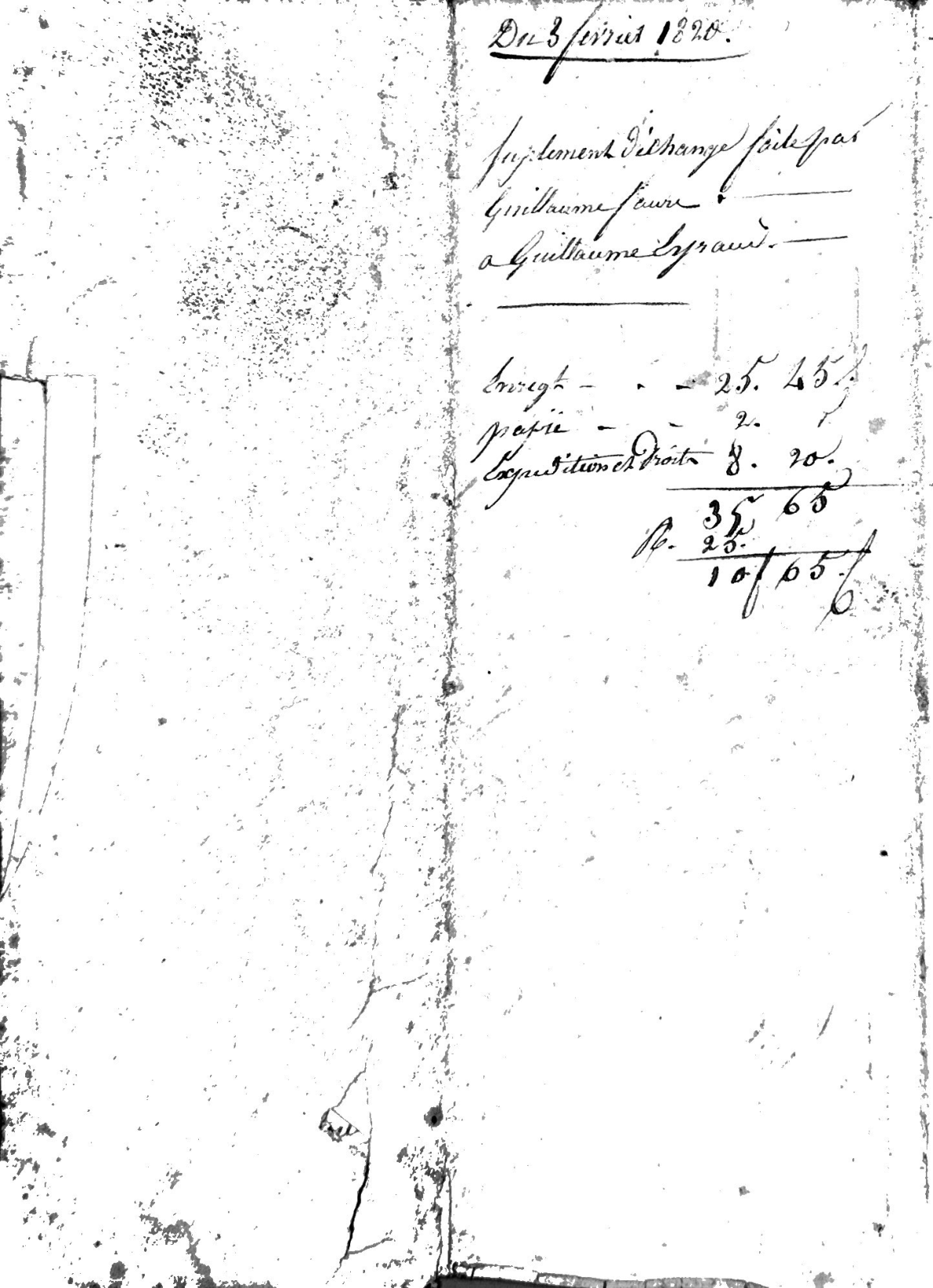 **Supplement to Property Exchange Deed: Faure and Eyraud (1820)** - Page 5