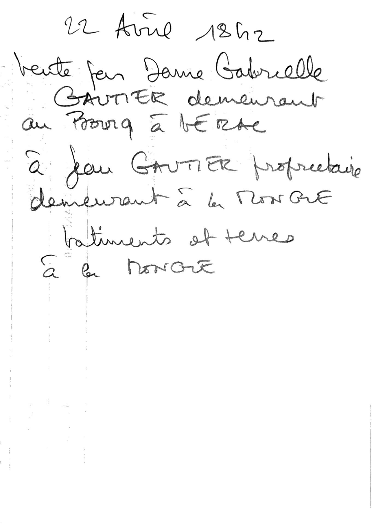 1842 Deed of Sale and Land Exchange Between Gautier Siblings