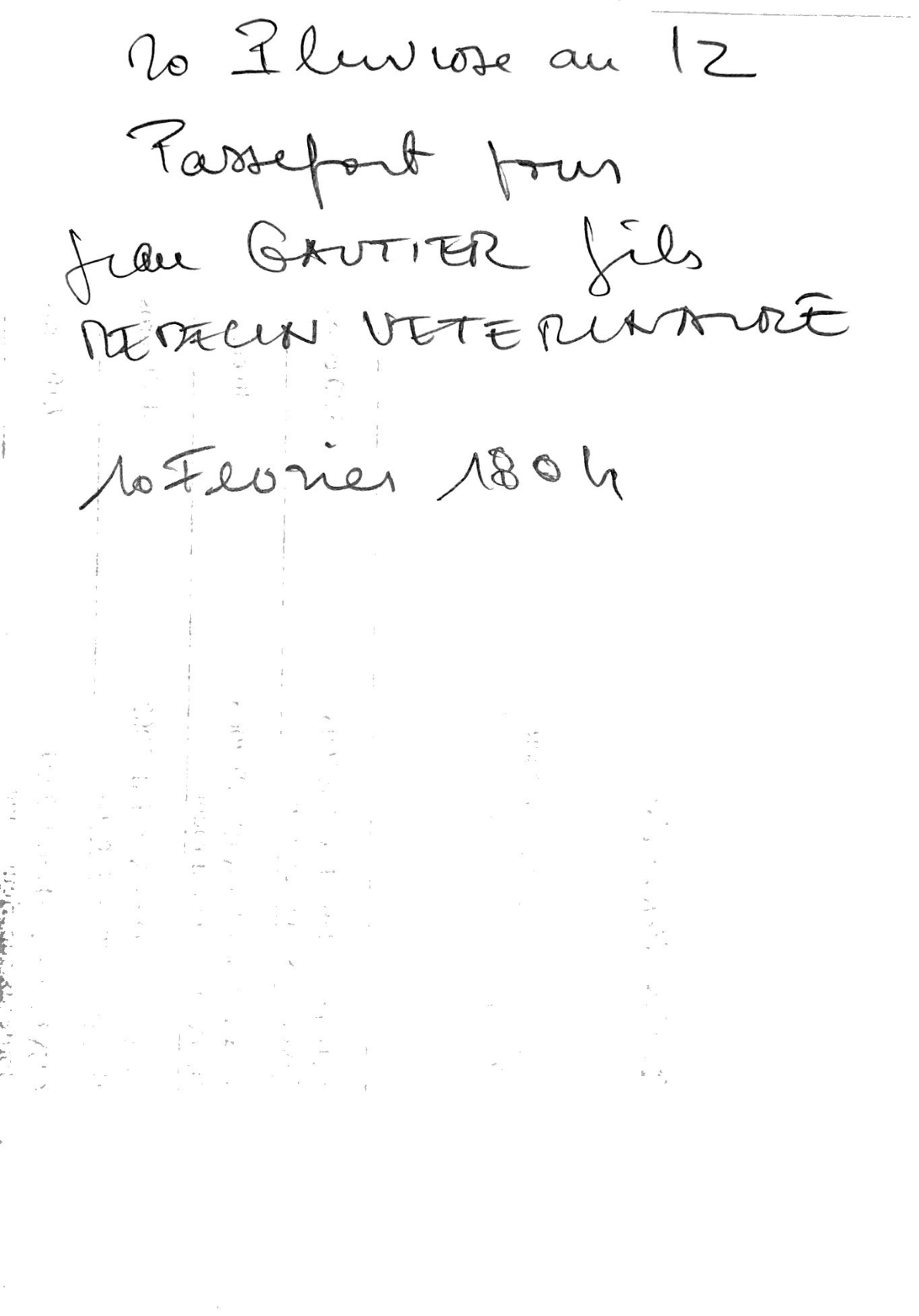 French Republic Passport for Veterinarian Jean Gautier (1804)