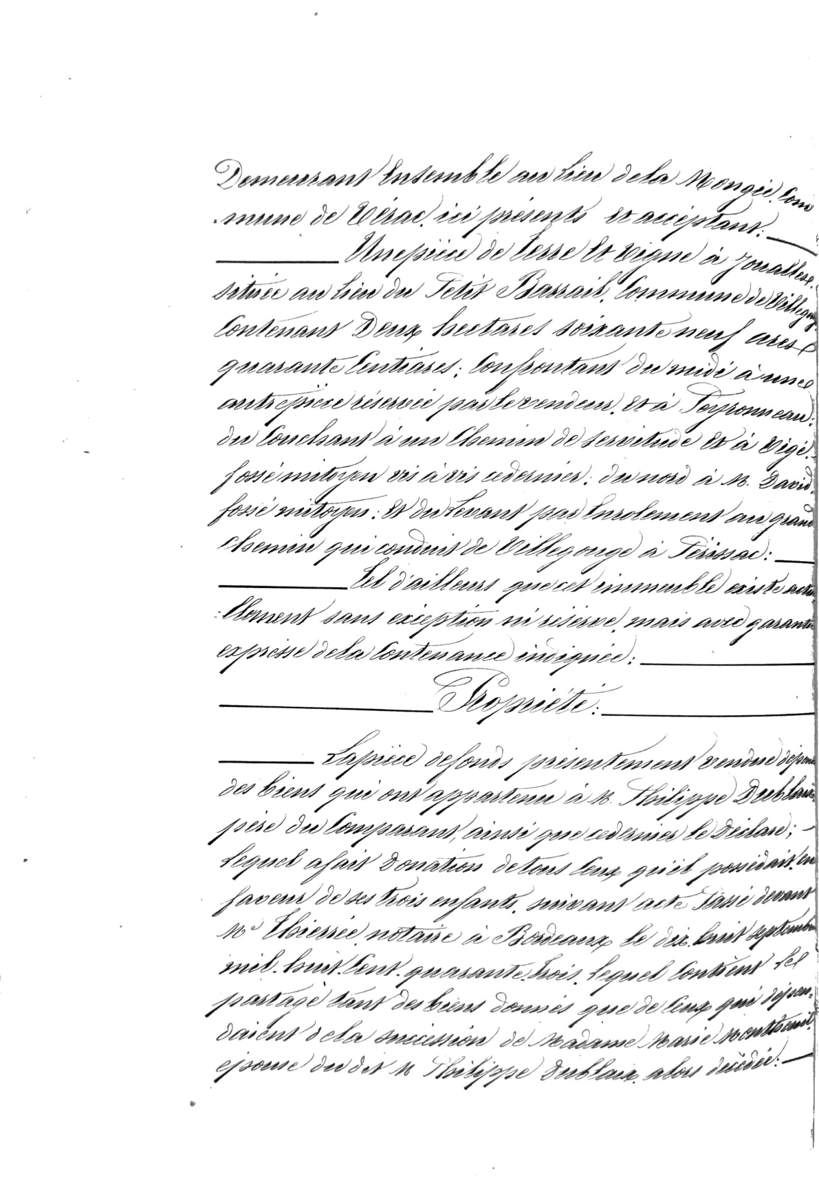 1863 Deed of Sale between Dublaix and Faure families - Page 3
