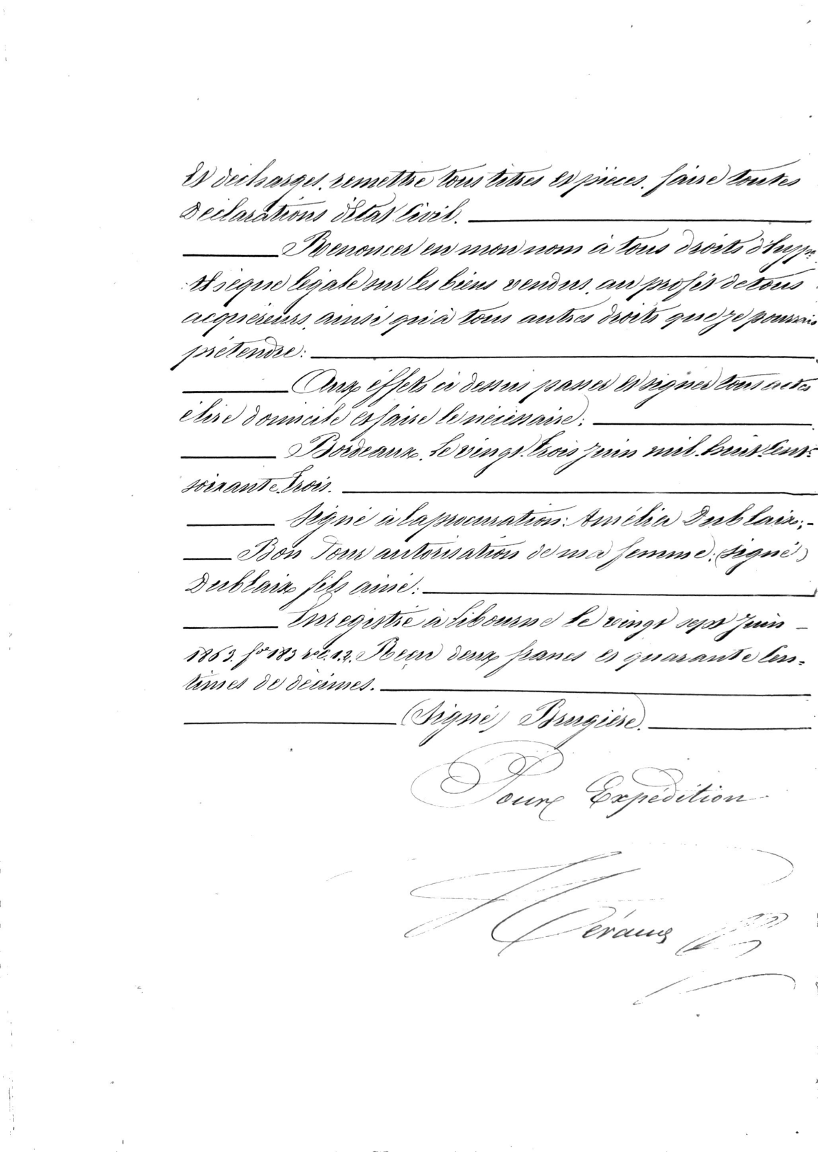 1863 Deed of Sale between Dublaix and Faure families - Page 9