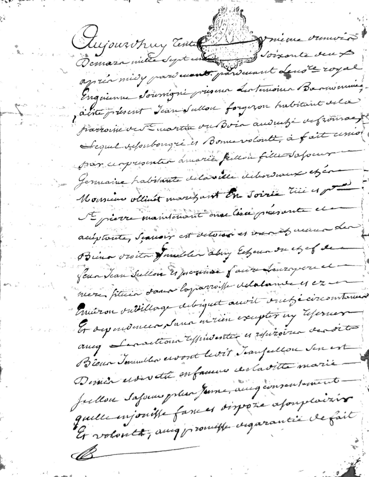 1762 Property Cession and 1849 Land Sale Deed (Gironde) - Page 2