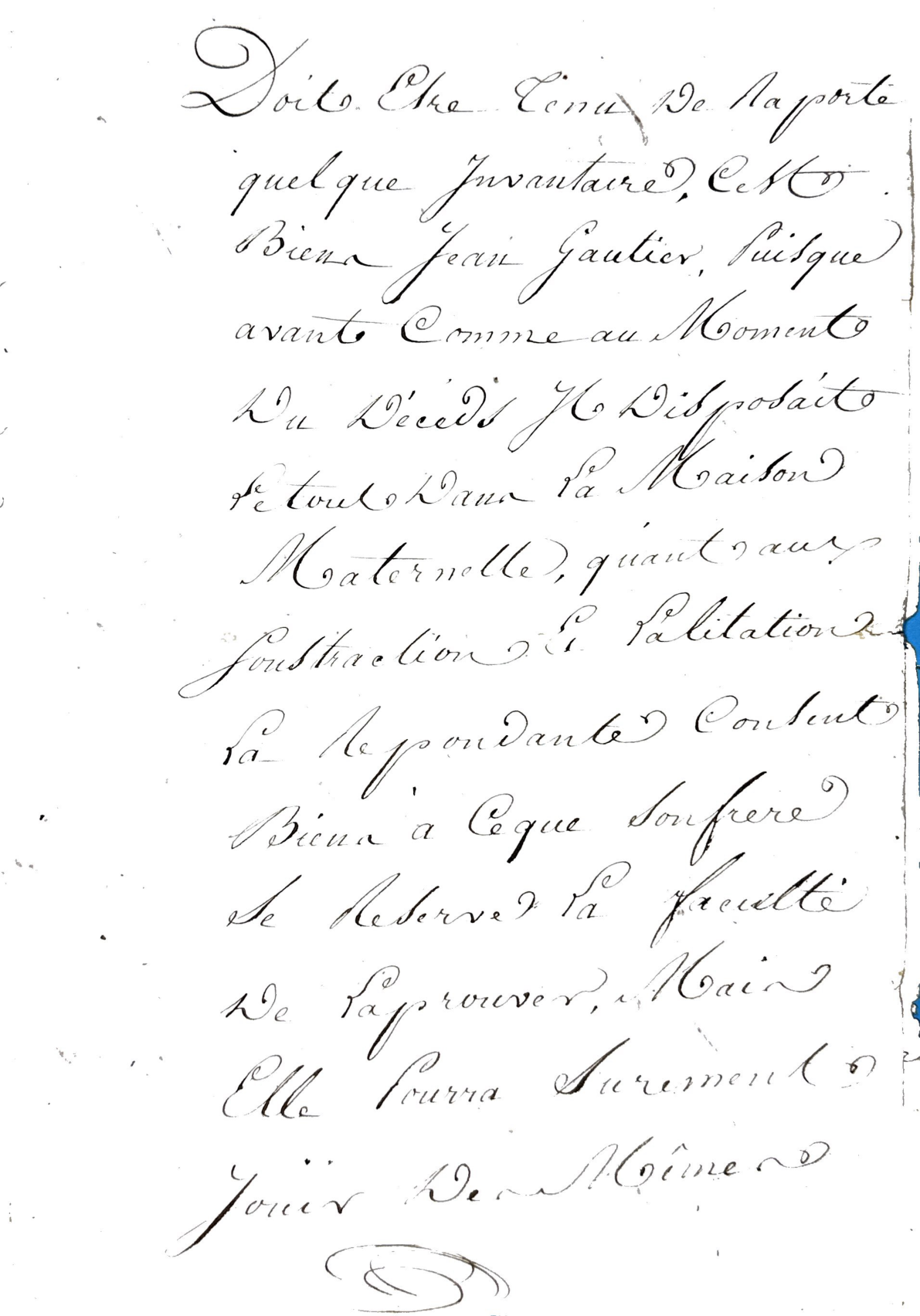 1812 Conciliation Extract Regarding Gautier Inheritance Dispute in Fronsac - Page 5