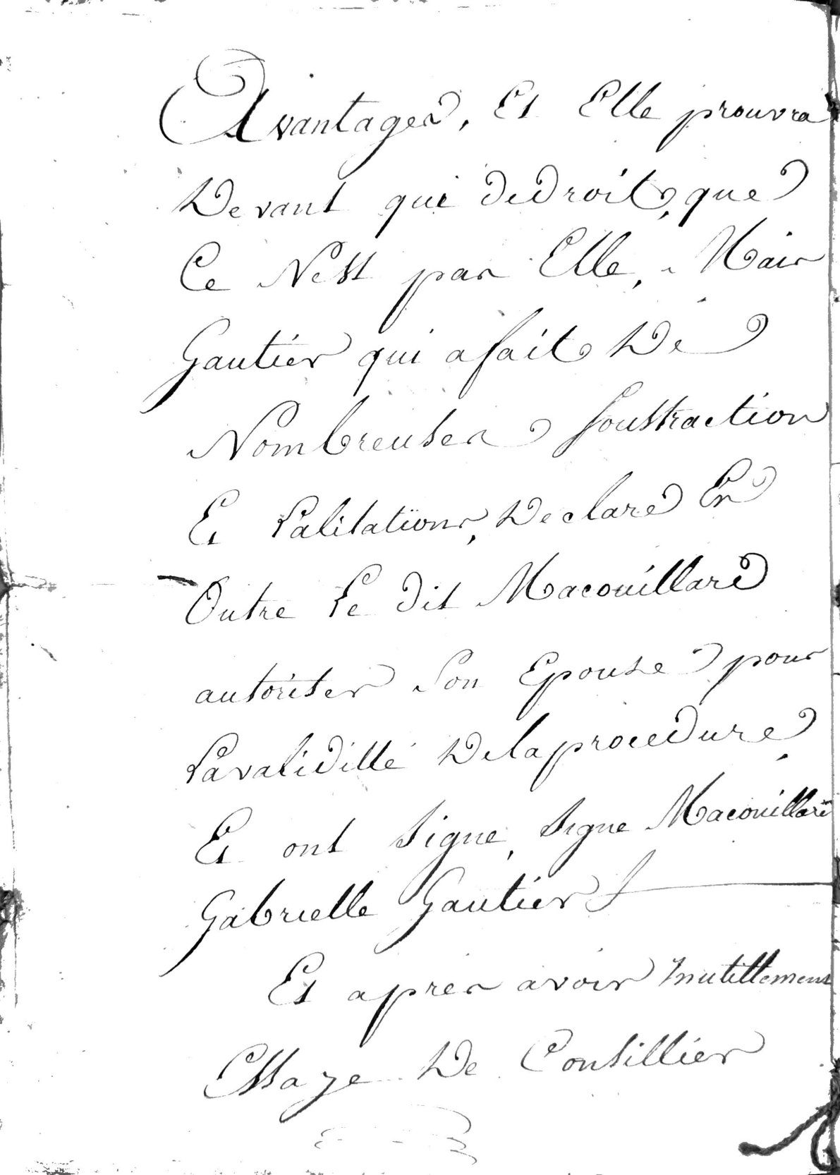 1812 Conciliation Extract Regarding Gautier Inheritance Dispute in Fronsac - Page 6