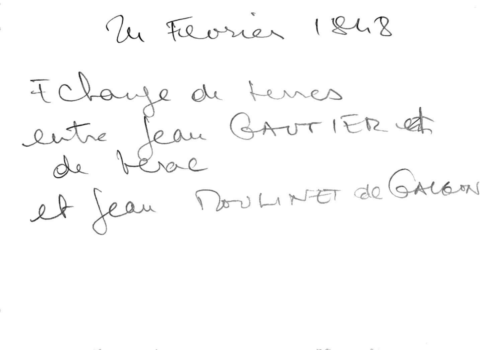 Land Exchange Deed Between Jean Gautier and Jean Moulinet (1848)