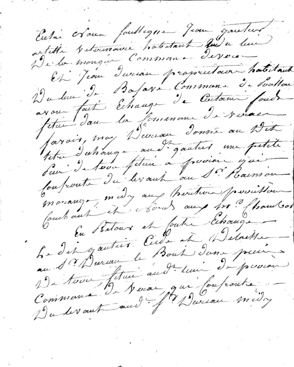 1823 Land Exchange Agreement Between Jean Gautier and Jean Dureau