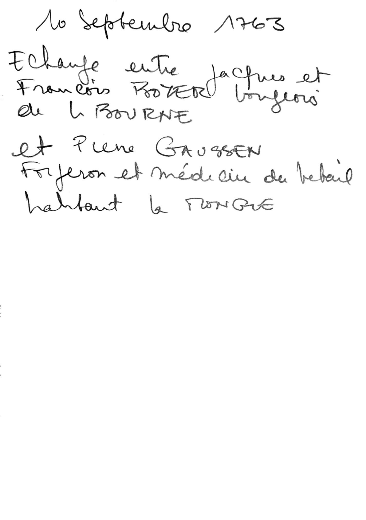 Deed of Land Exchange: Boyer and Gaussen (1763)